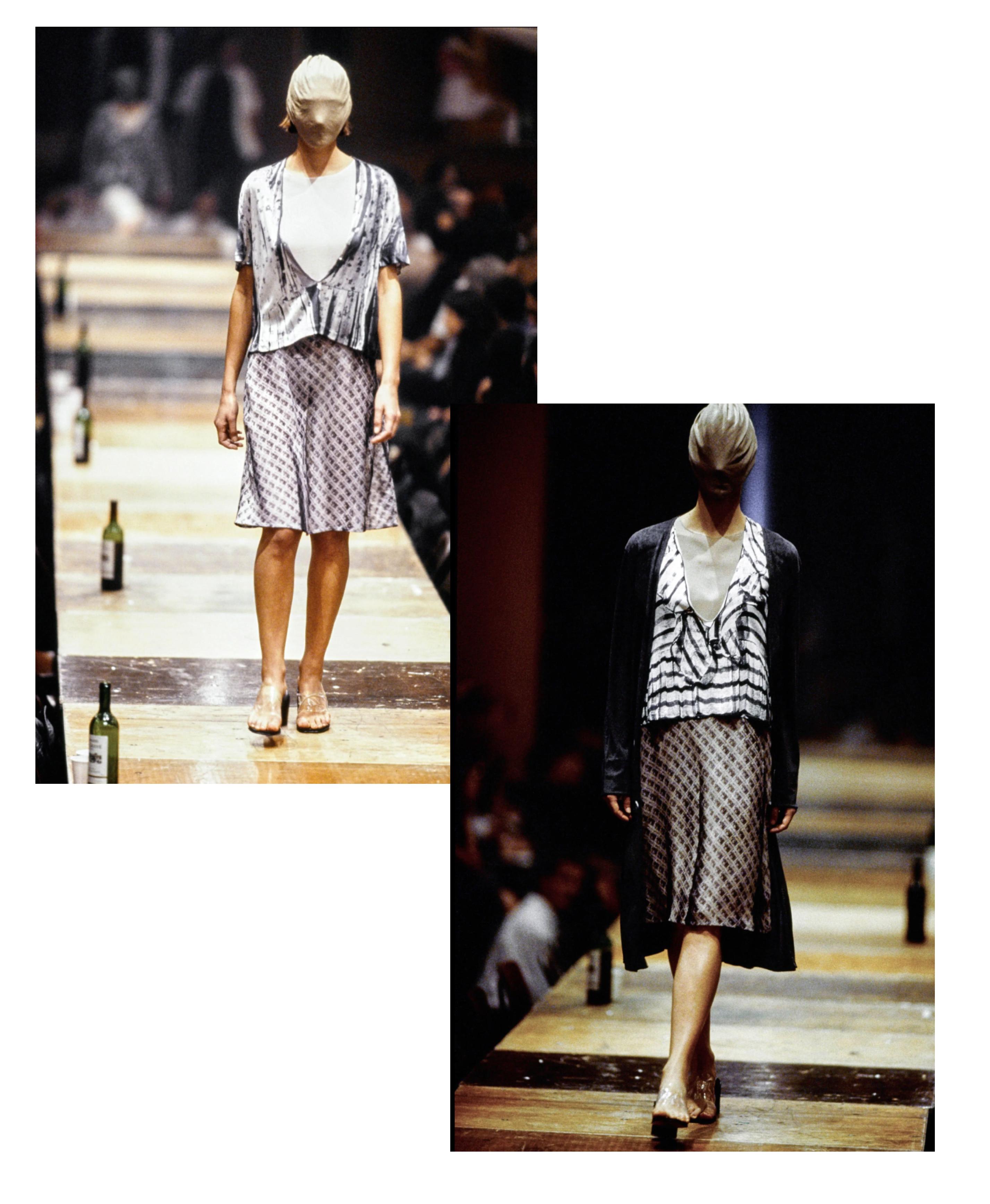 Martin Margiela Spring Summer 1996 Vintage Trompe L'oeil Silk Dress en venta 5