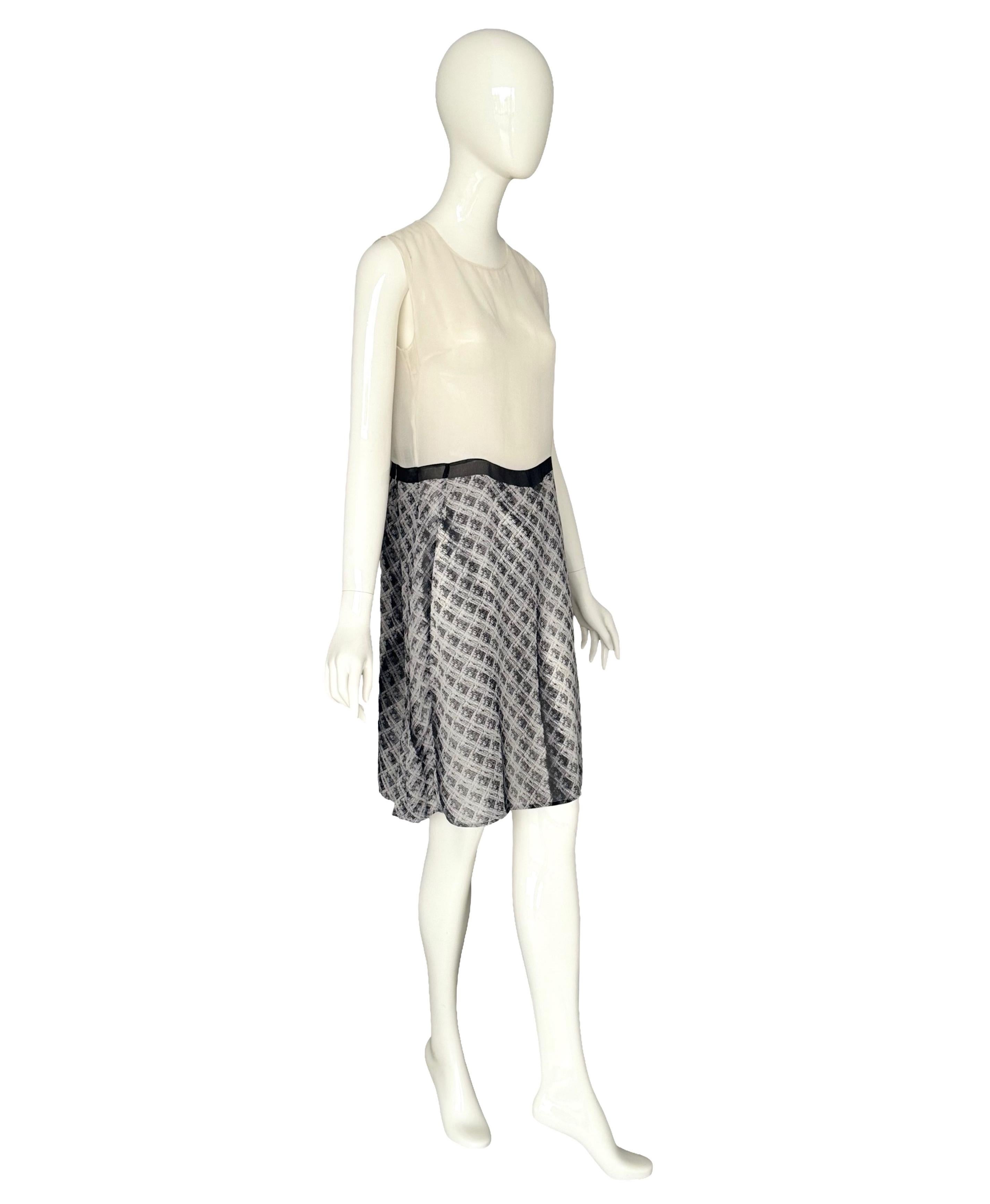 Martin Margiela Spring Summer 1996 Vintage Trompe L'oeil Silk Dress Gris en venta