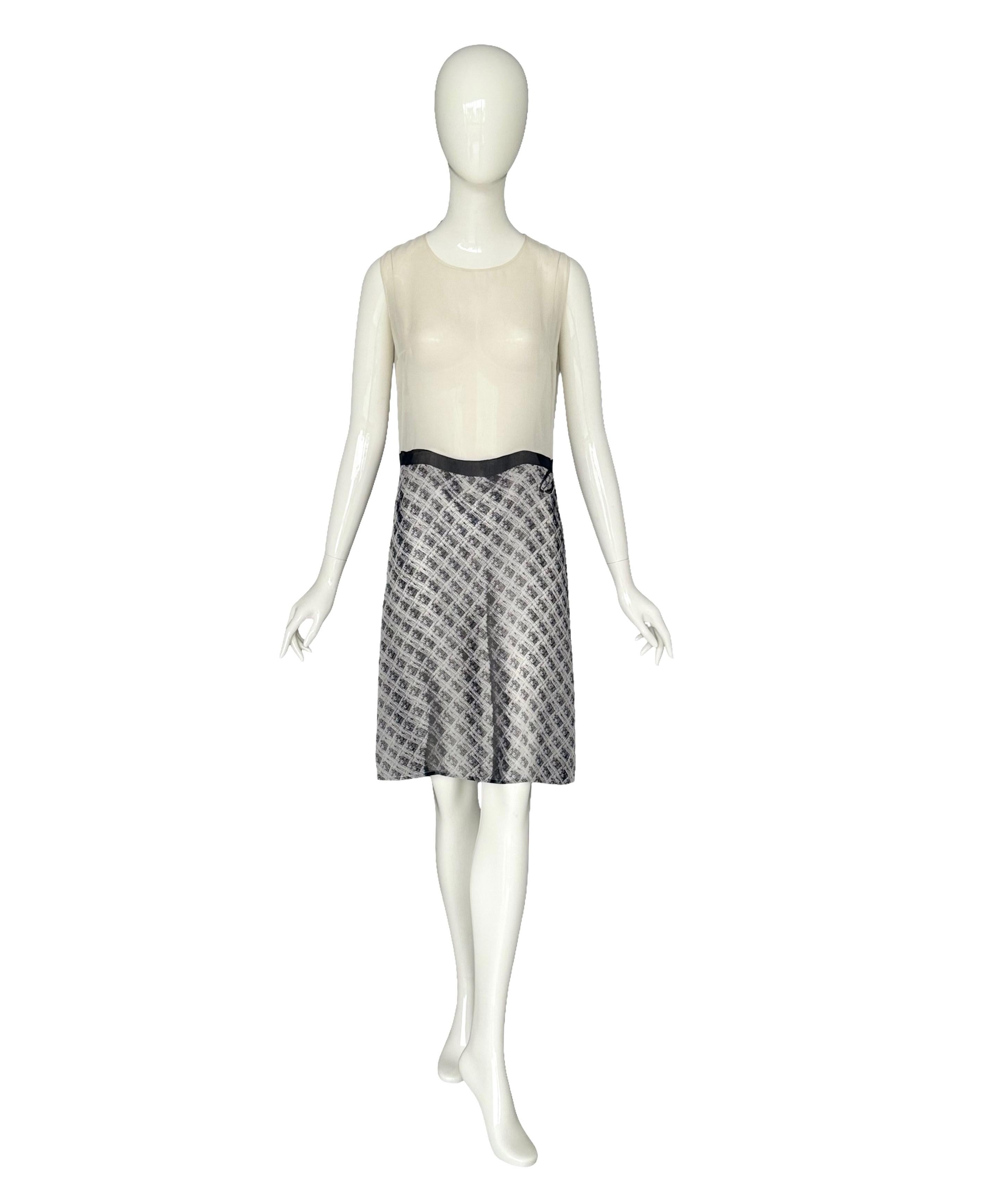 Martin Margiela Spring Summer 1996 Vintage Trompe L'oeil Silk Dress en venta 1