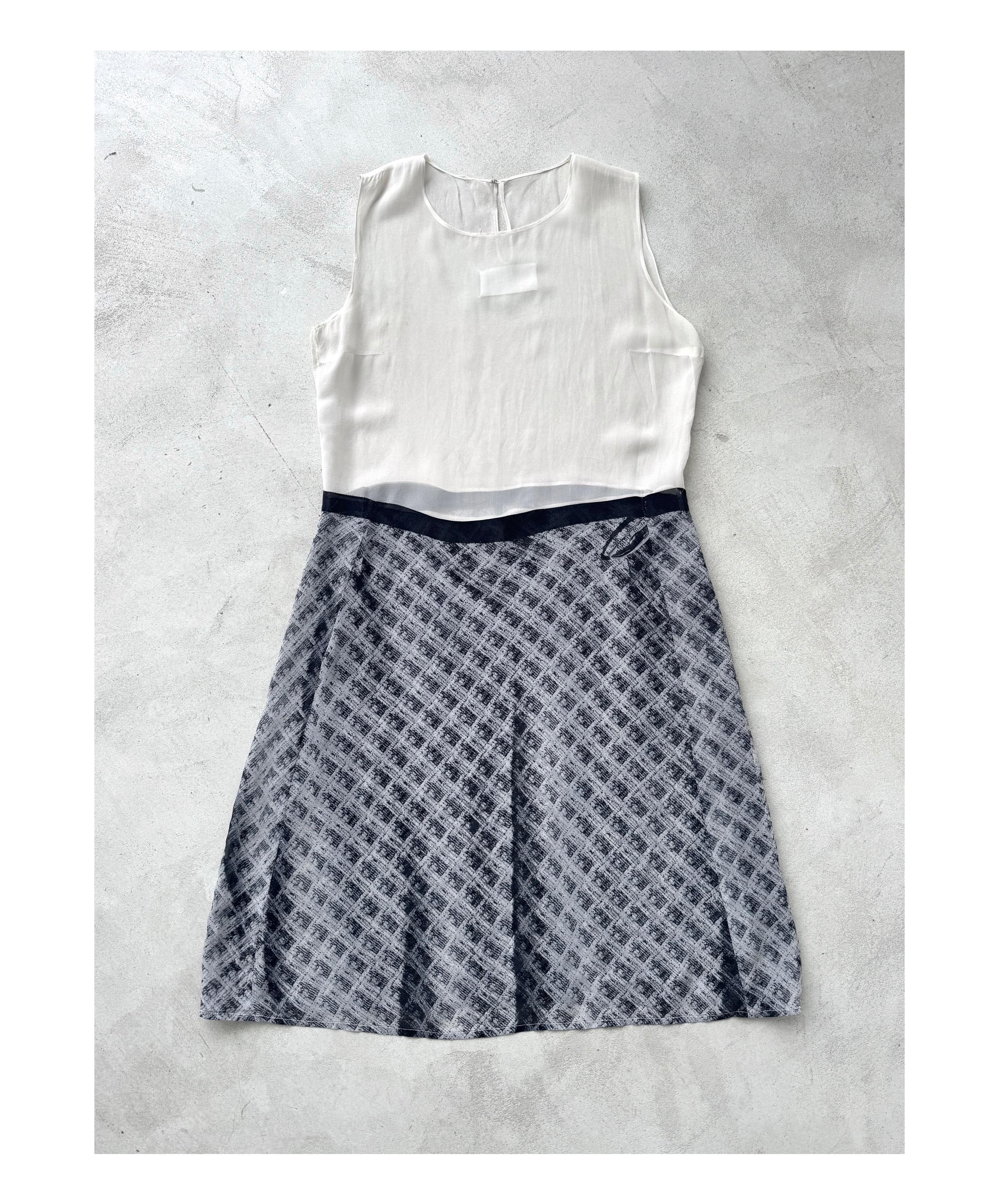 Martin Margiela Spring Summer 1996 Vintage Trompe L'oeil Silk Dress en venta 4