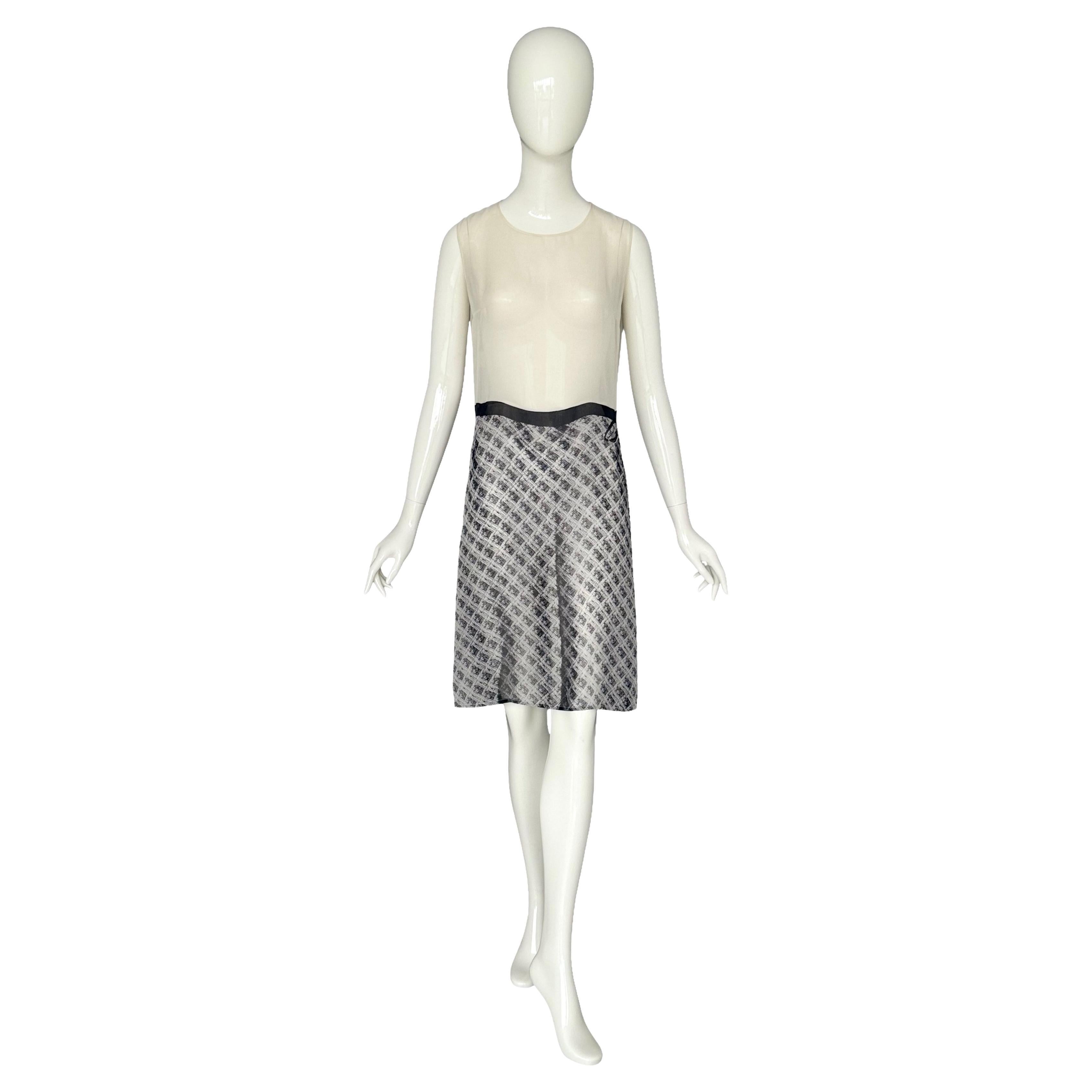 Martin Margiela Spring Summer 1996 Vintage Trompe L'oeil Silk Dress en venta