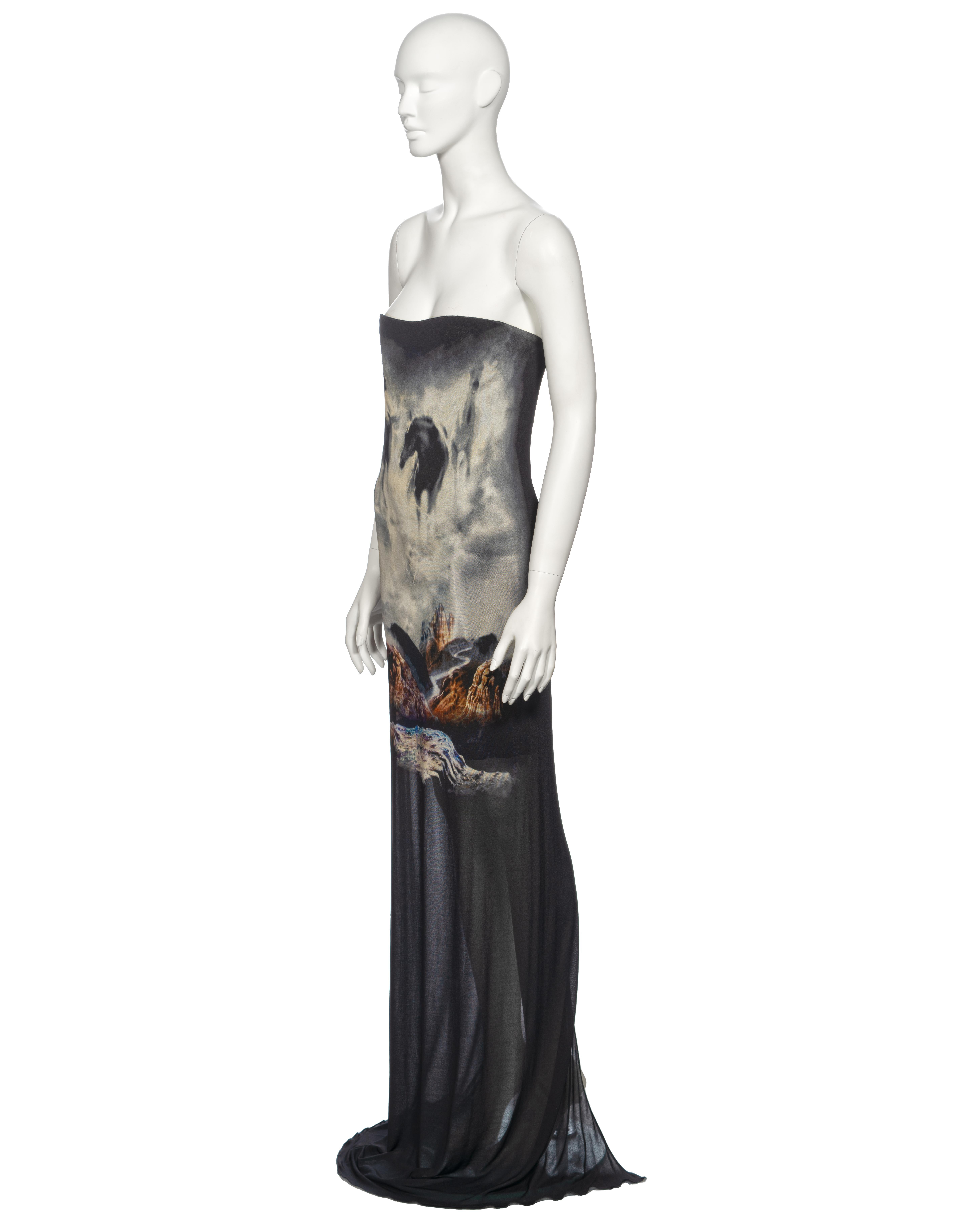 Martin Margiela Strapless Bandeau Maxi Dress with Horse Print, ss 2008 5