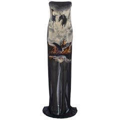 Martin Margiela Strapless Bandeau Maxi Dress with Horse Print, ss 2008