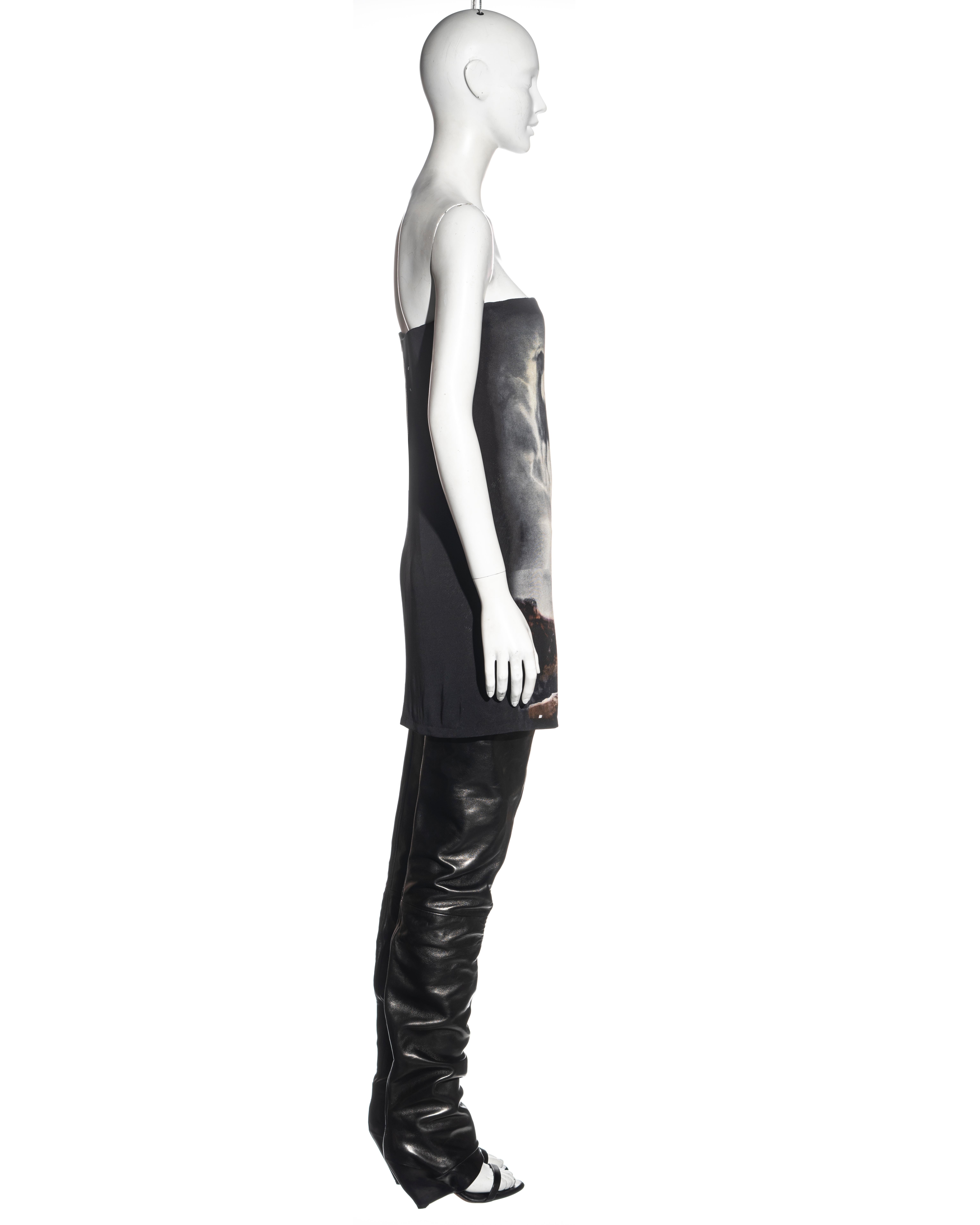 Martin Margiela strapless dress and thigh high boots runway ensemble, ss 2008 1