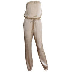 Martin Margiela Strapless Silk Jumpsuit