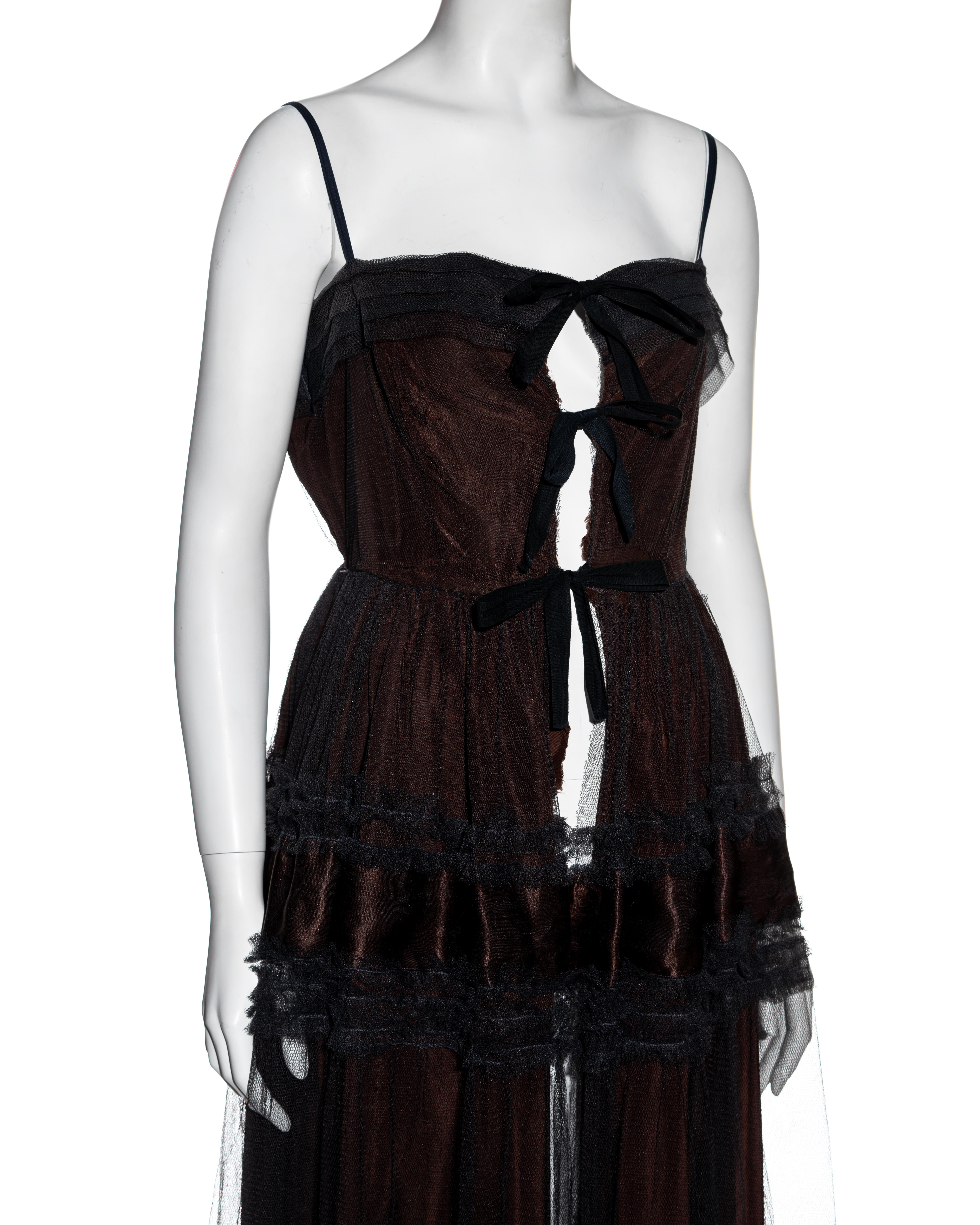 Black Martin Margiela tulle waistcoat made from a 1950s ballgown, ss 1991 For Sale
