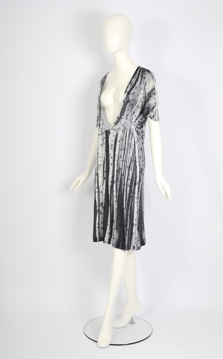 Martin Margiela vintage ss 1996 runway Trompe l'oeil printed viscose dress  at 1stDibs