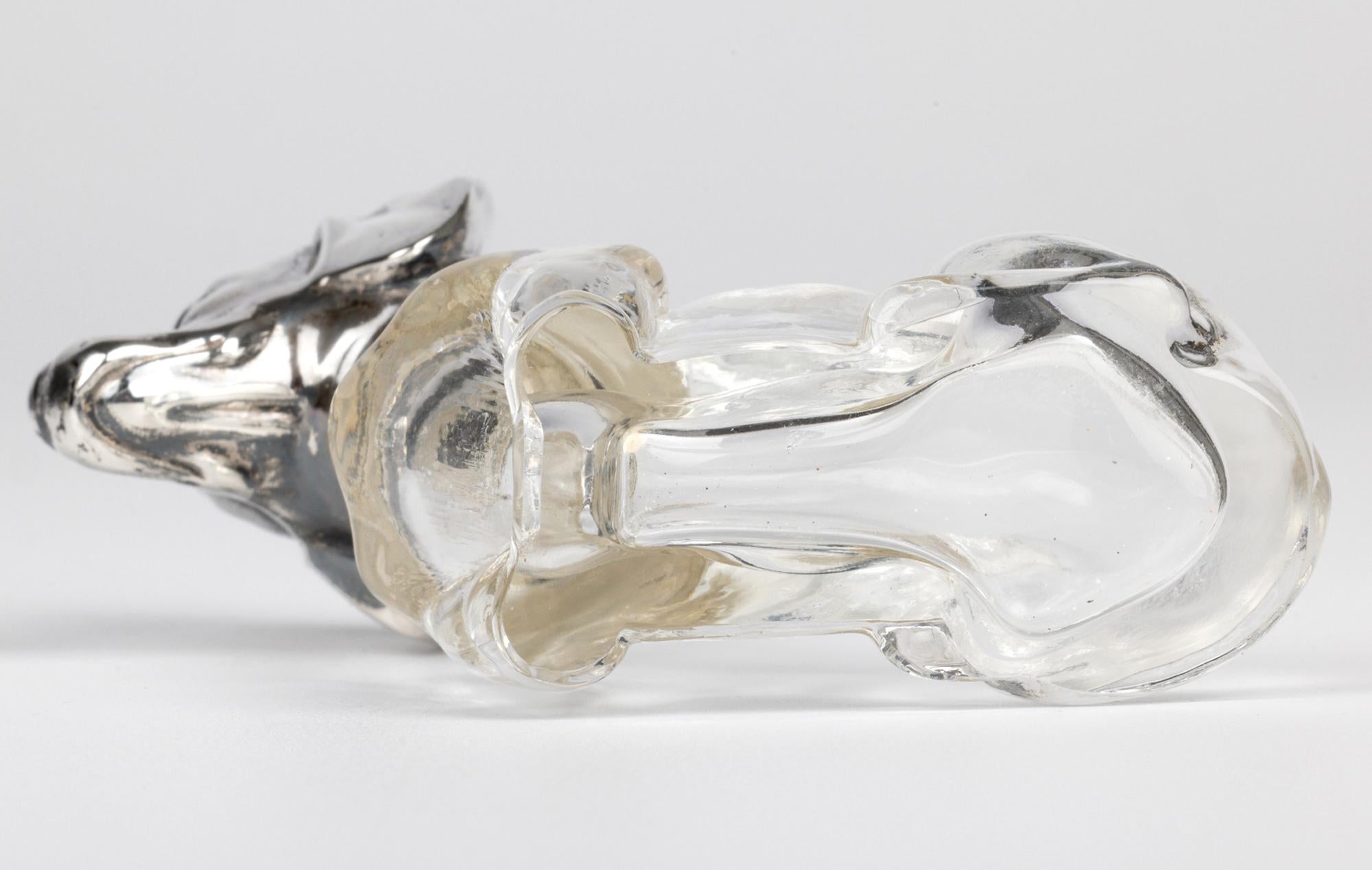Martin Mayer Perro salchicha alemán Pepperette de cristal con montura de plata en venta 2