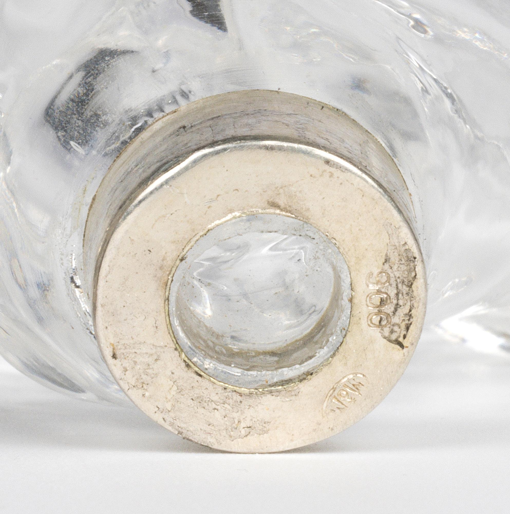 Martin Mayer Perro salchicha alemán Pepperette de cristal con montura de plata en venta 4