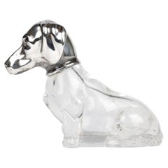 Martin Mayer German Dachshund Silver Mounted Glass Pepperette