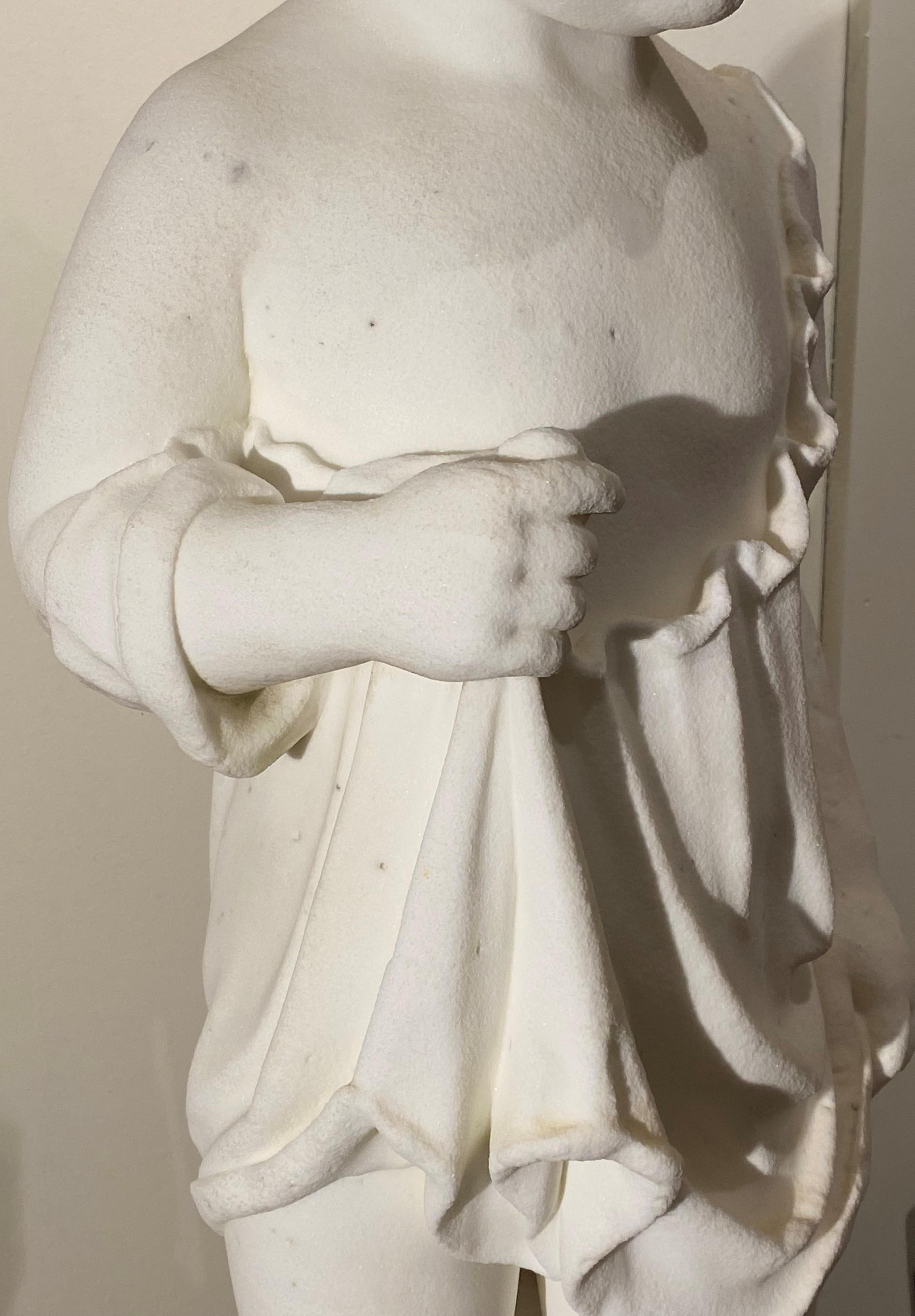 Sculpture of a Young Boy with Robe For Sale 6