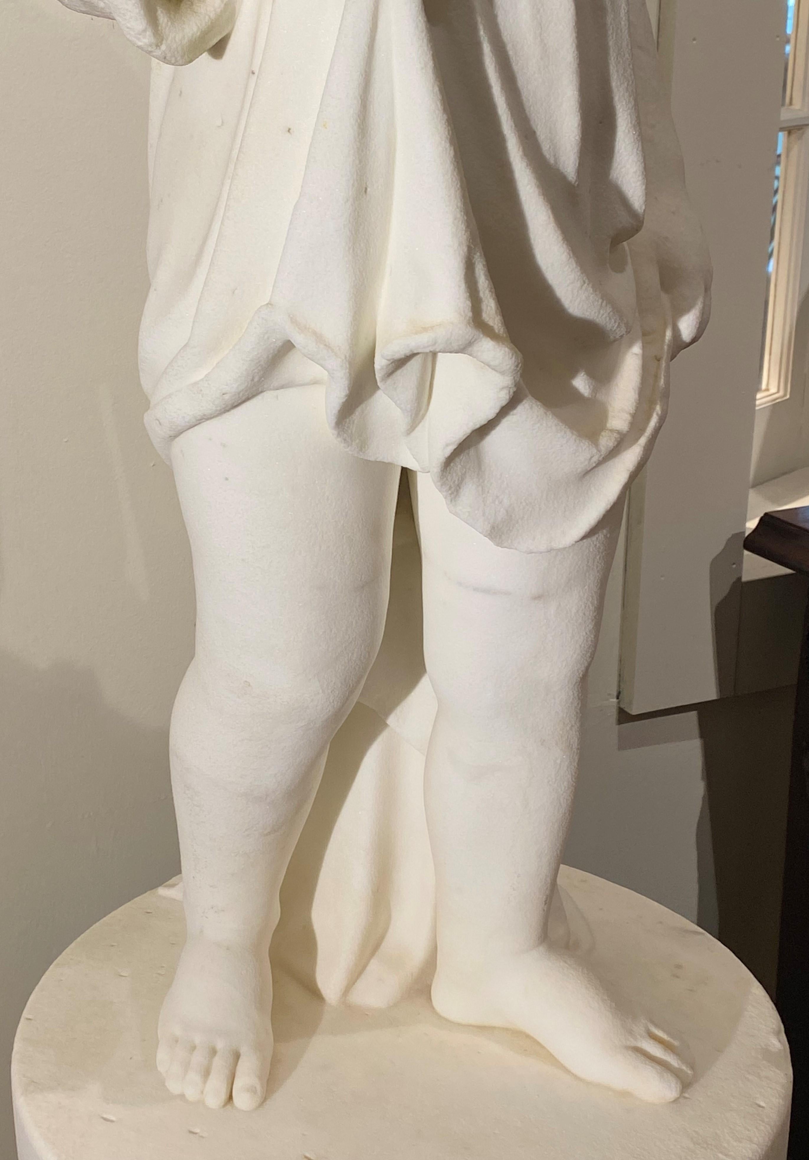 Sculpture of a Young Boy with Robe For Sale 7