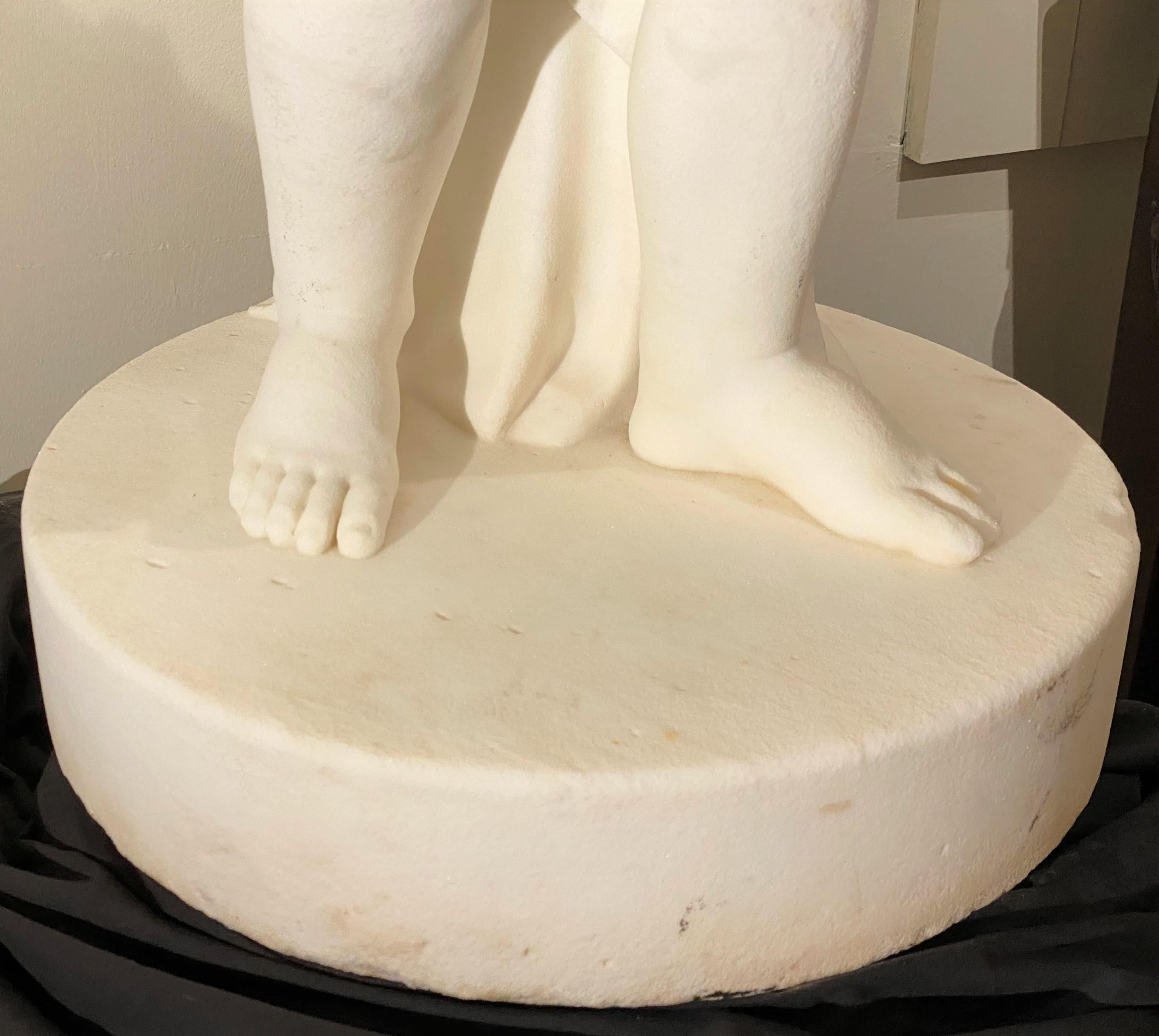 Sculpture of a Young Boy with Robe For Sale 8