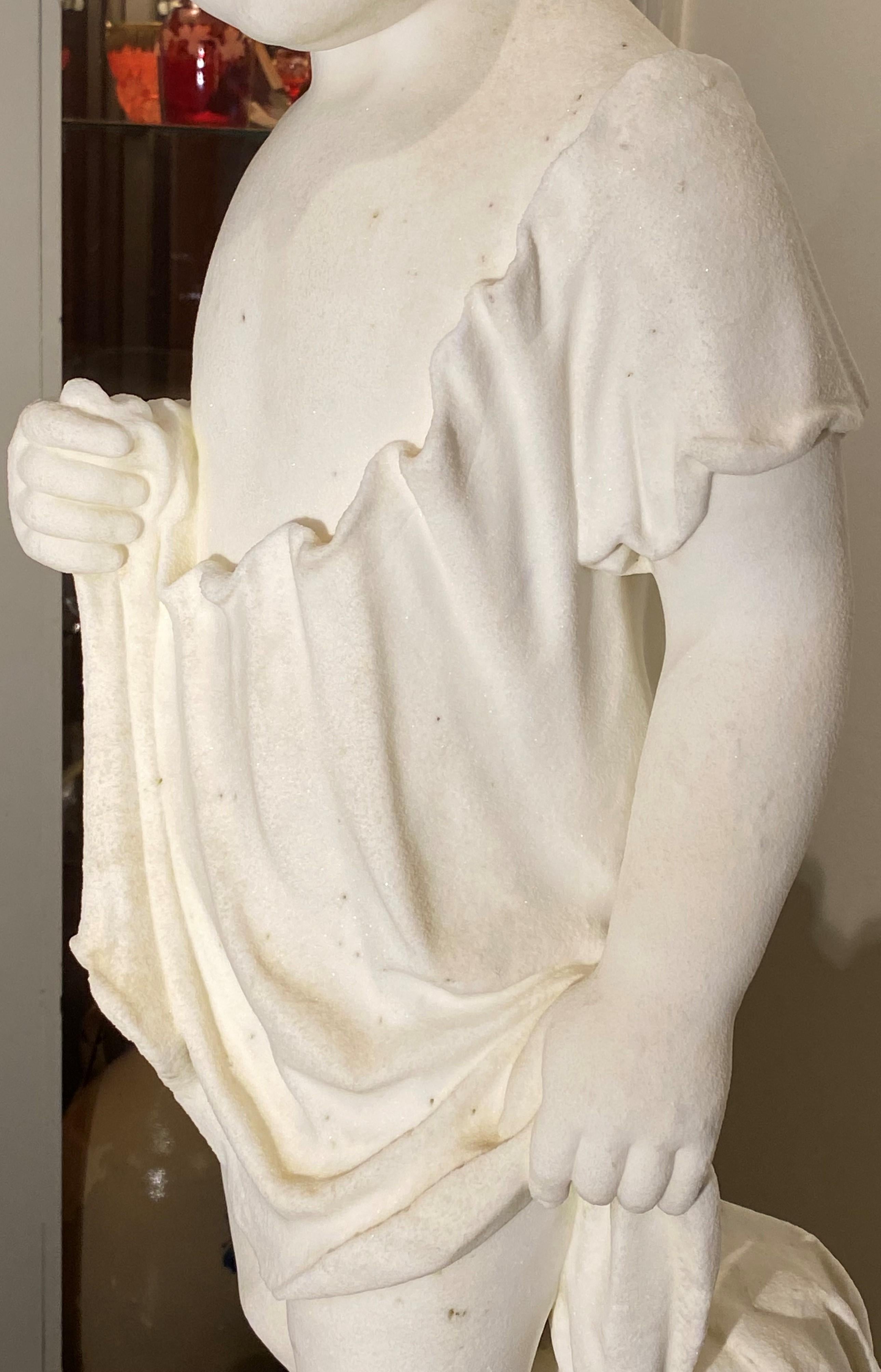 Sculpture of a Young Boy with Robe For Sale 2