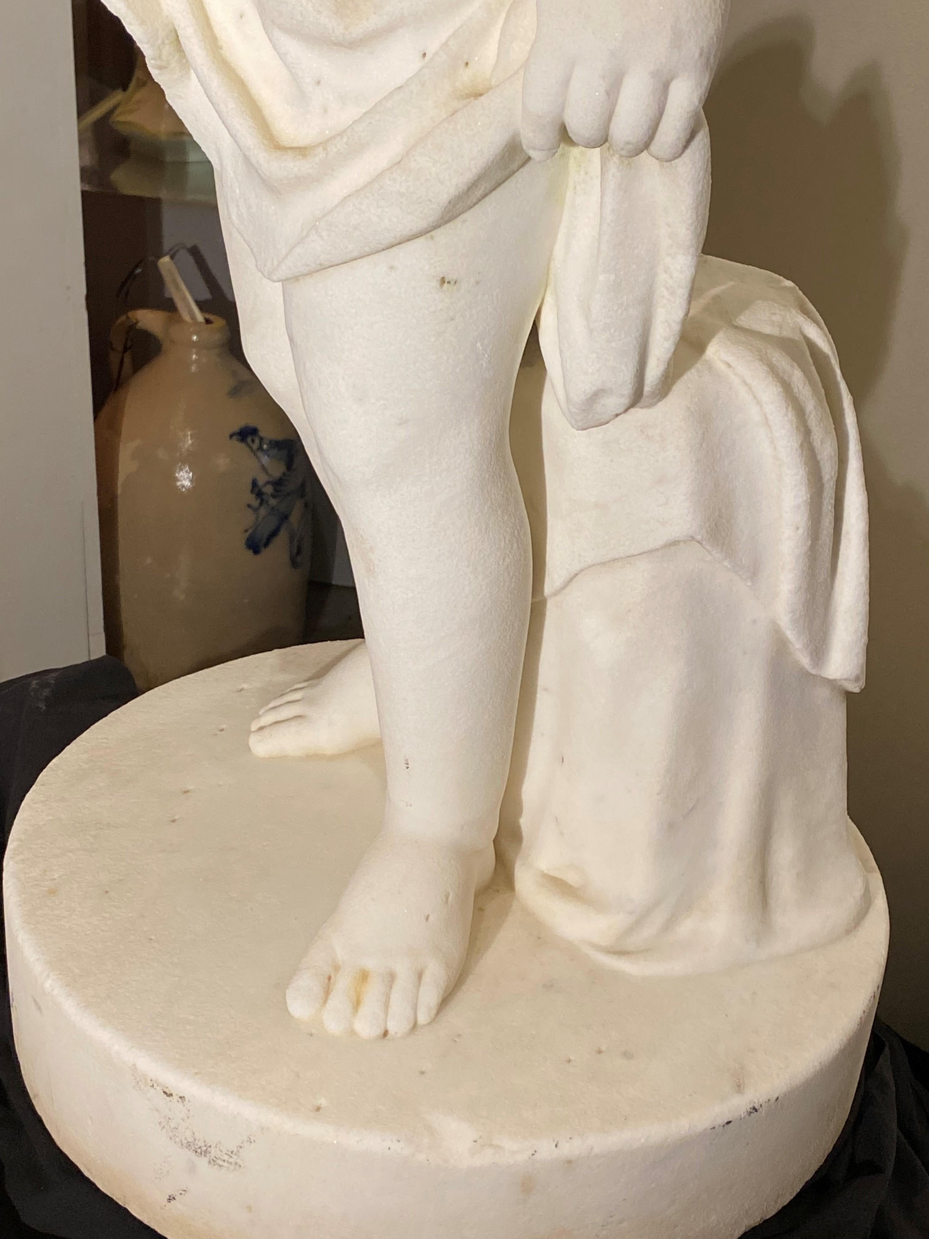 Sculpture of a Young Boy with Robe For Sale 3