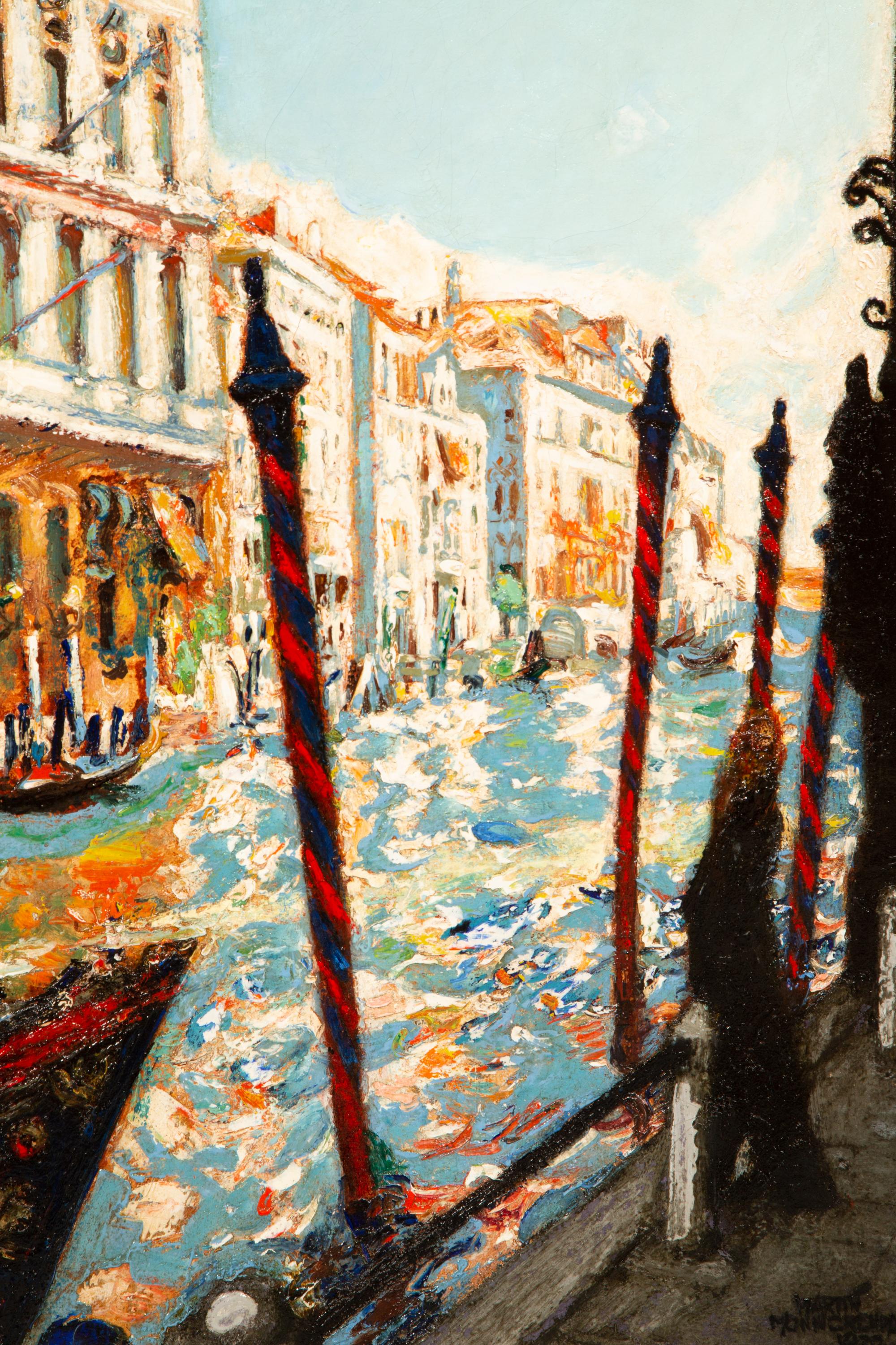 ‘Canal Grande in Venice’ by Martin Monnickendam, Jewish Painter, dated 1930 For Sale 4