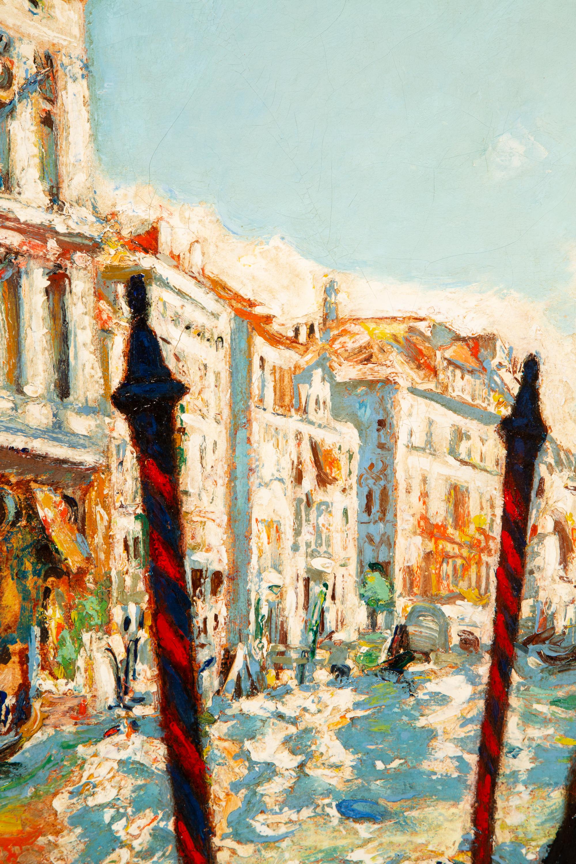 ‘Canal Grande in Venice’ by Martin Monnickendam, Jewish Painter, dated 1930 For Sale 6