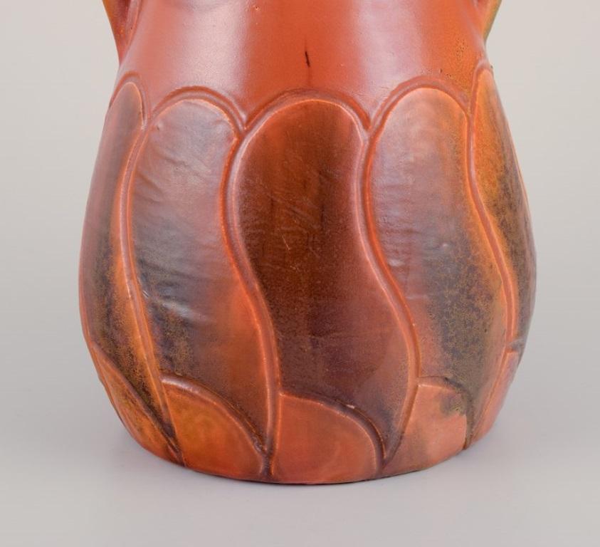 Glazed Martin Mortensen,  Danish ceramicist, own workshop. Ceramic Art Nouveau vase For Sale