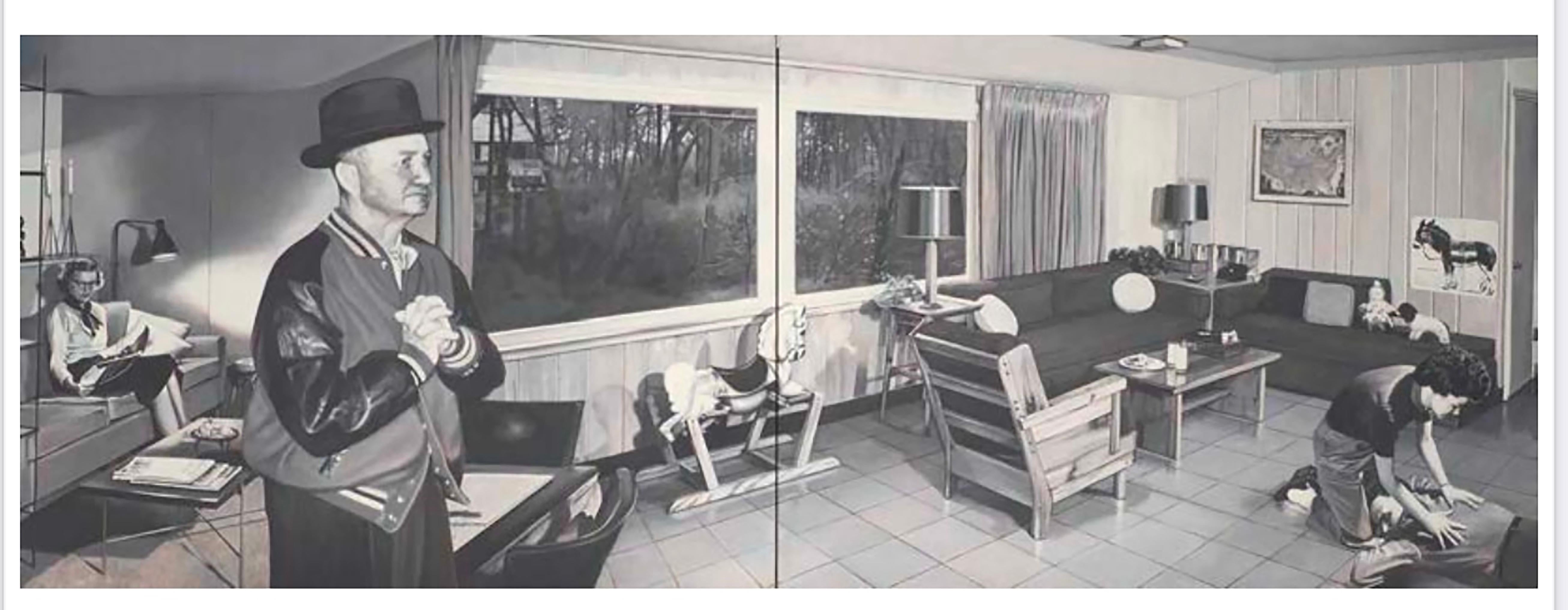Martin Mull Figurative Painting - Split Level