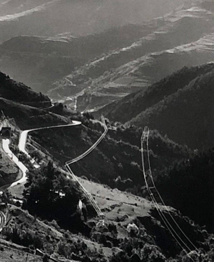 Aerial view of Mountains and Roads, Silver Gelatin Print 2