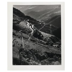 Aerial view of Mountains and Roads, Silver Gelatin Print
