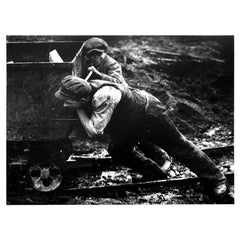 Untitled 'Young Boys Pushing Mine Trolley', Silver Gelatin Print