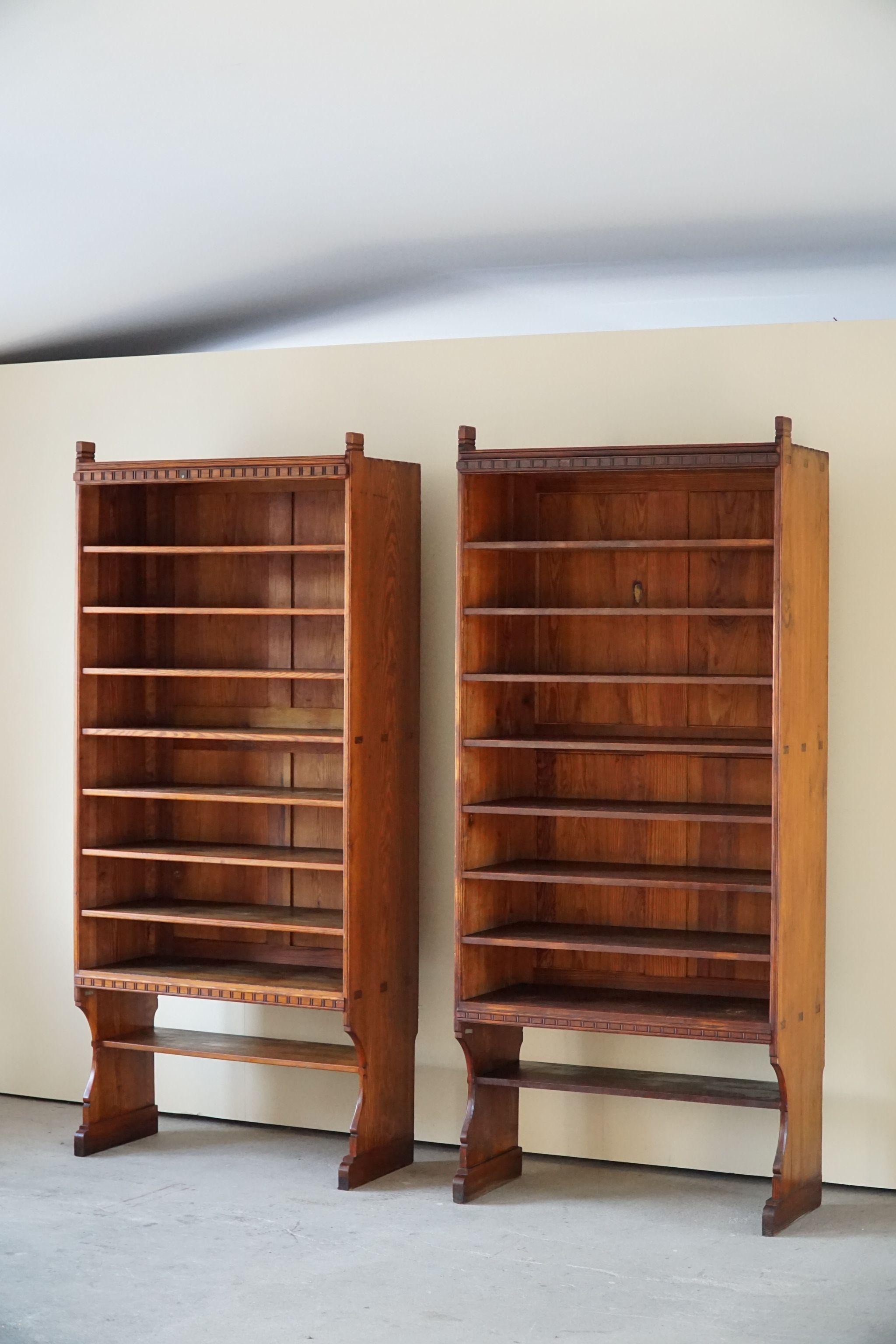 Martin Nyrop Bookcase by Rud. Rasmussen in Oregon Pine, Danish Modern, 1905 7