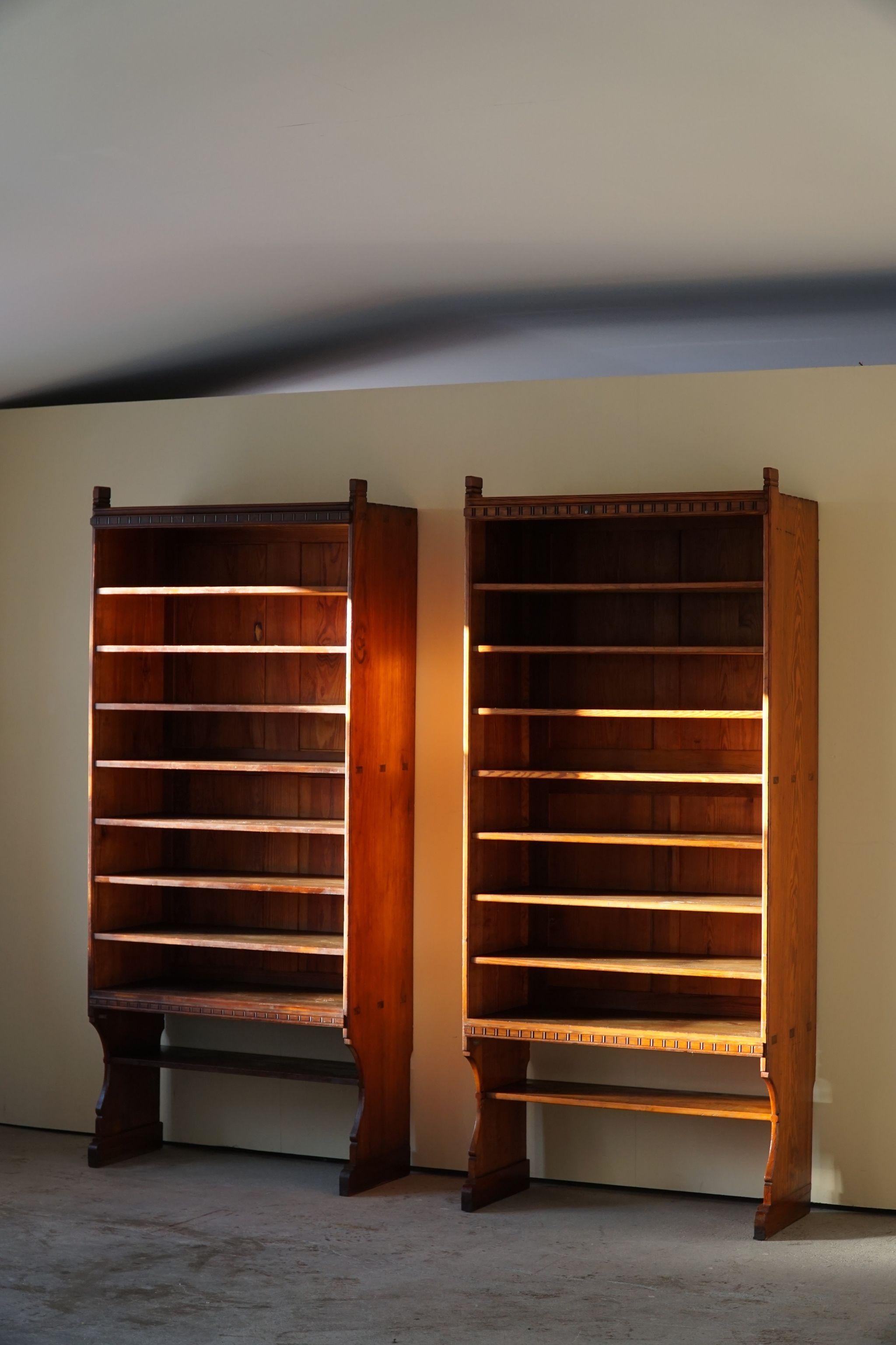 Martin Nyrop Bookcase by Rud. Rasmussen in Oregon Pine, Danish Modern, 1905 10
