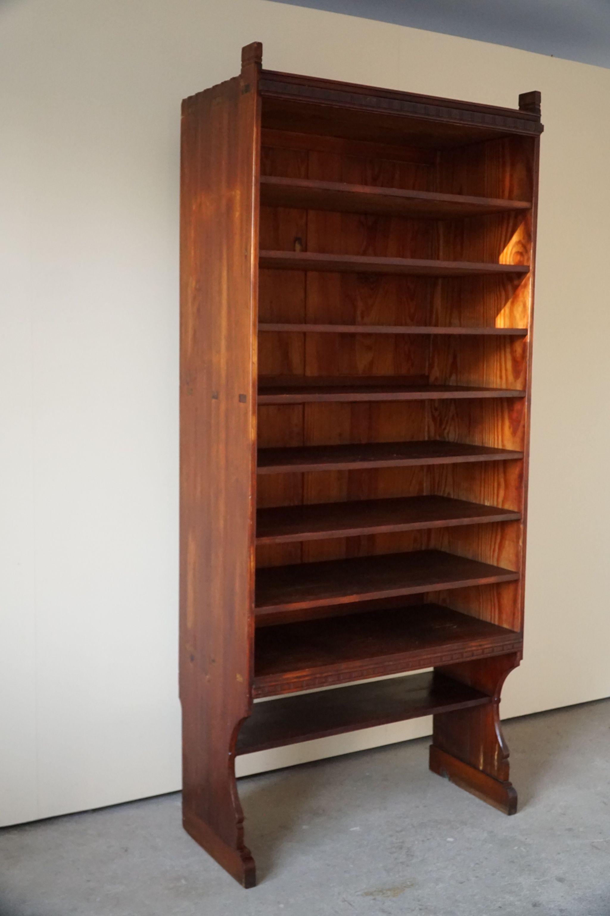Martin Nyrop Bookcase by Rud. Rasmussen in Oregon Pine, Danish Modern, 1905 In Fair Condition In Odense, DK
