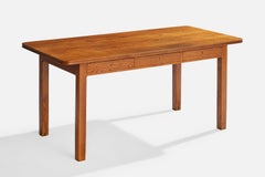 Martin Nyrop, Desk, Oak, Brass, Denmark, c. 1900