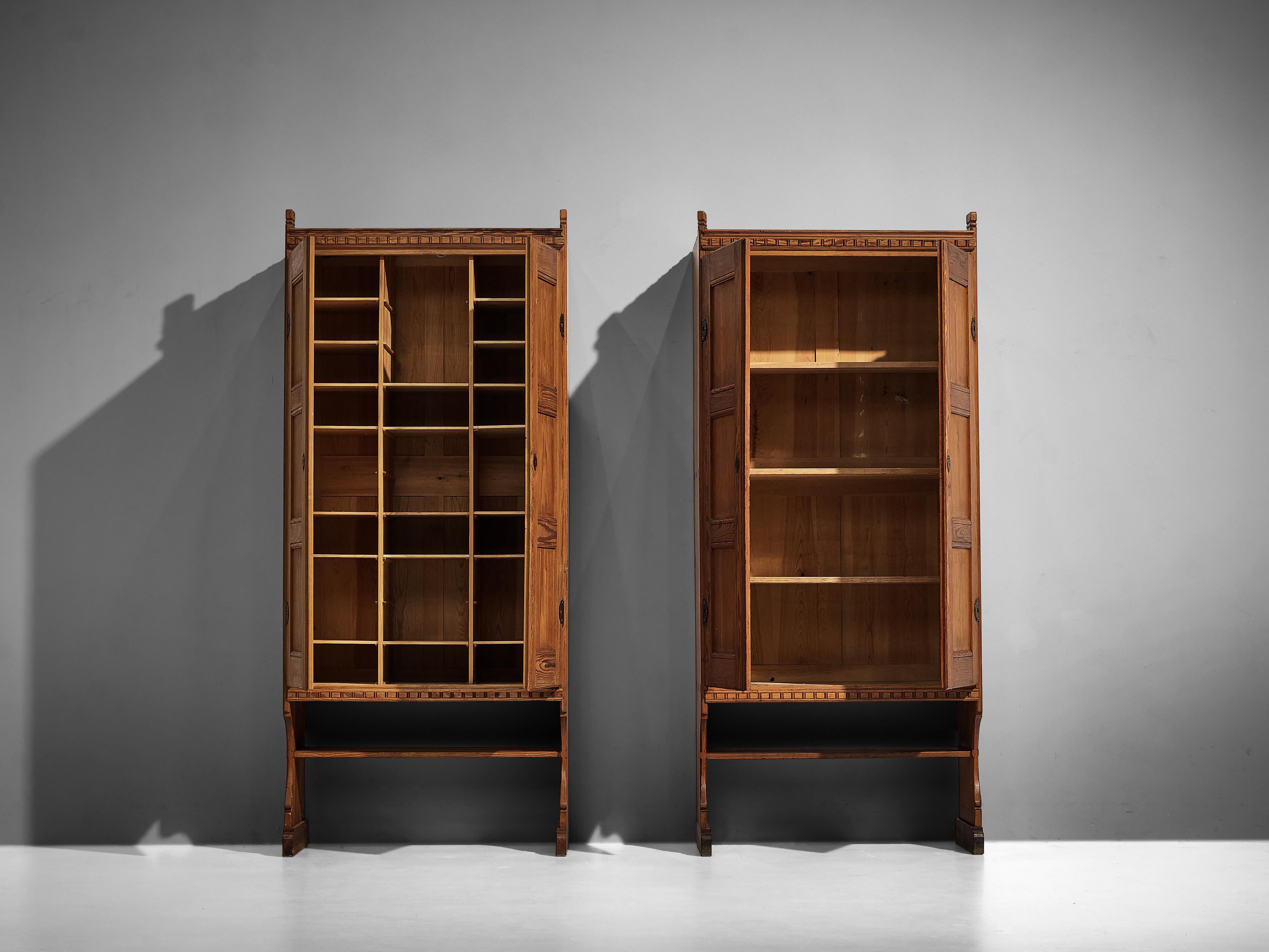 Early 20th Century Martin Nyrop for Rud Rasmussen Cabinets in Solid Pine