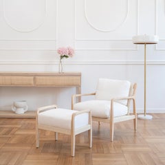Martin Eiche furniert und Raffia Konsole aus der Collezione Riviera