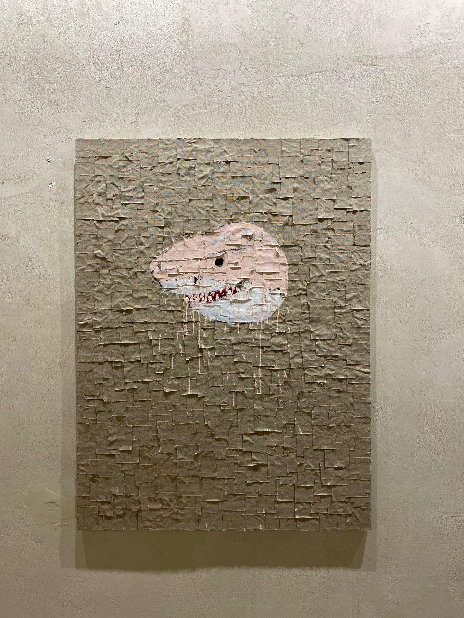 ABSTRACT Pastel Shark Artwork Contemporary Artist Martin Paaskesen Pink For Sale 2