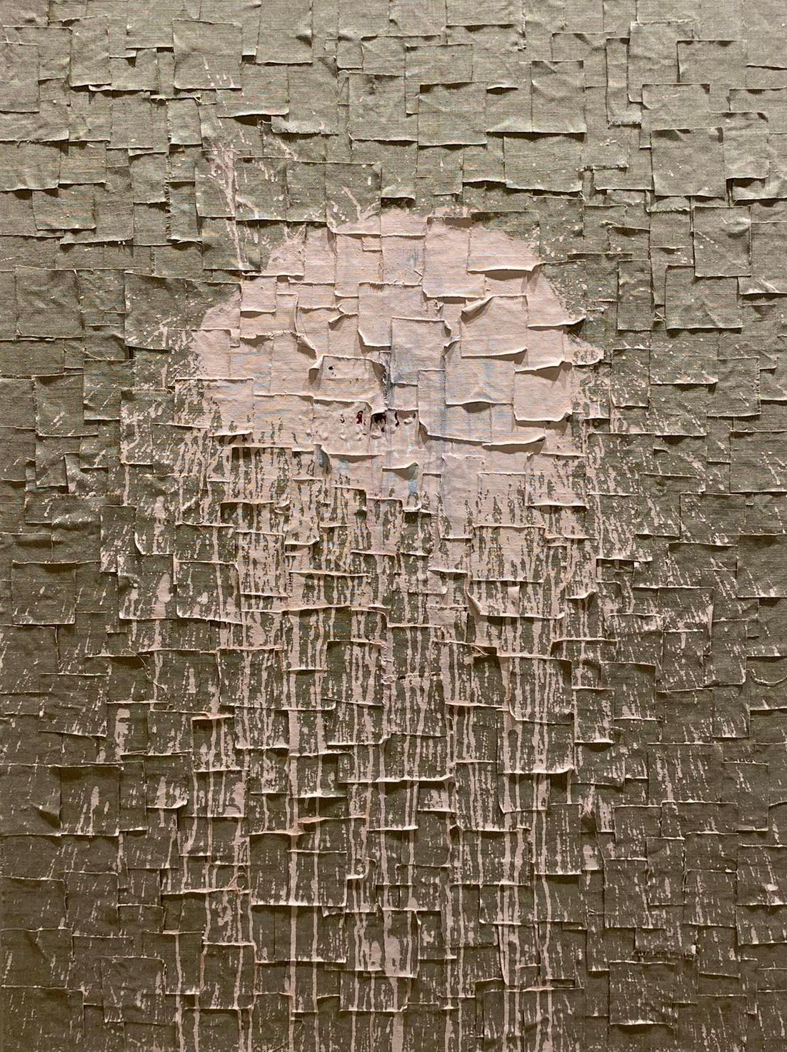 ABSTRACT Opera d'arte a pastello sullo squalo dell'artista contemporaneo Martin Paaskesen 2024 2