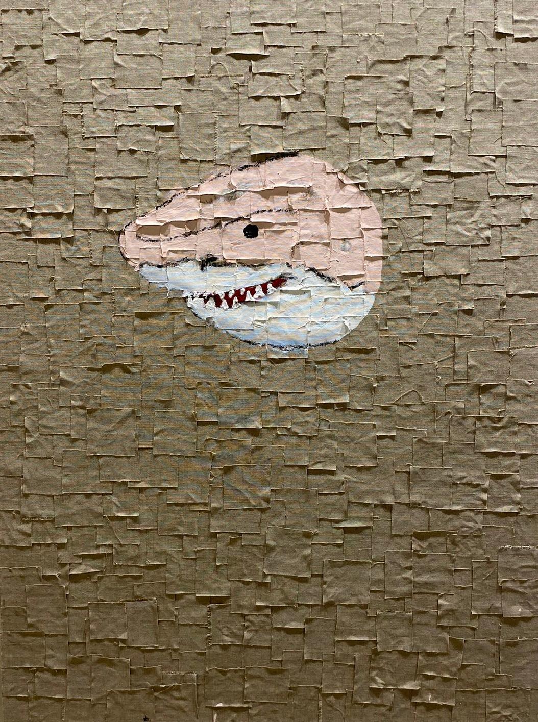 ABSTRACT Pastel Shark Pink Artwork Contemporary Artist Martin Paaskesen Textil