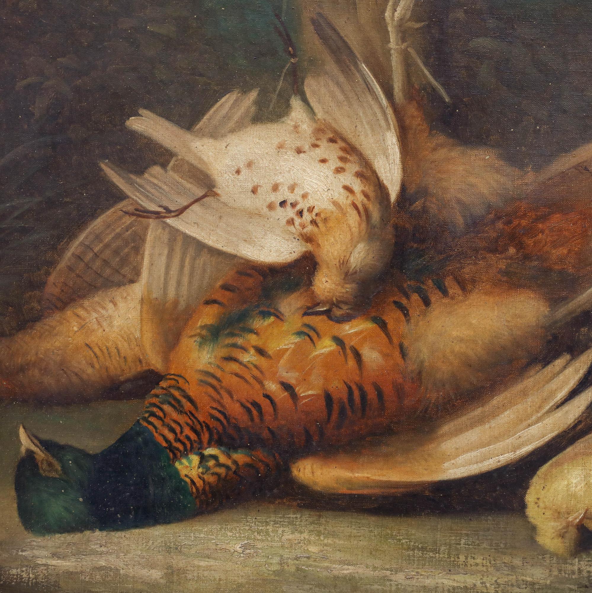 Martin - Early 20th Century Oil, Still Life of Game Birds For Sale 3