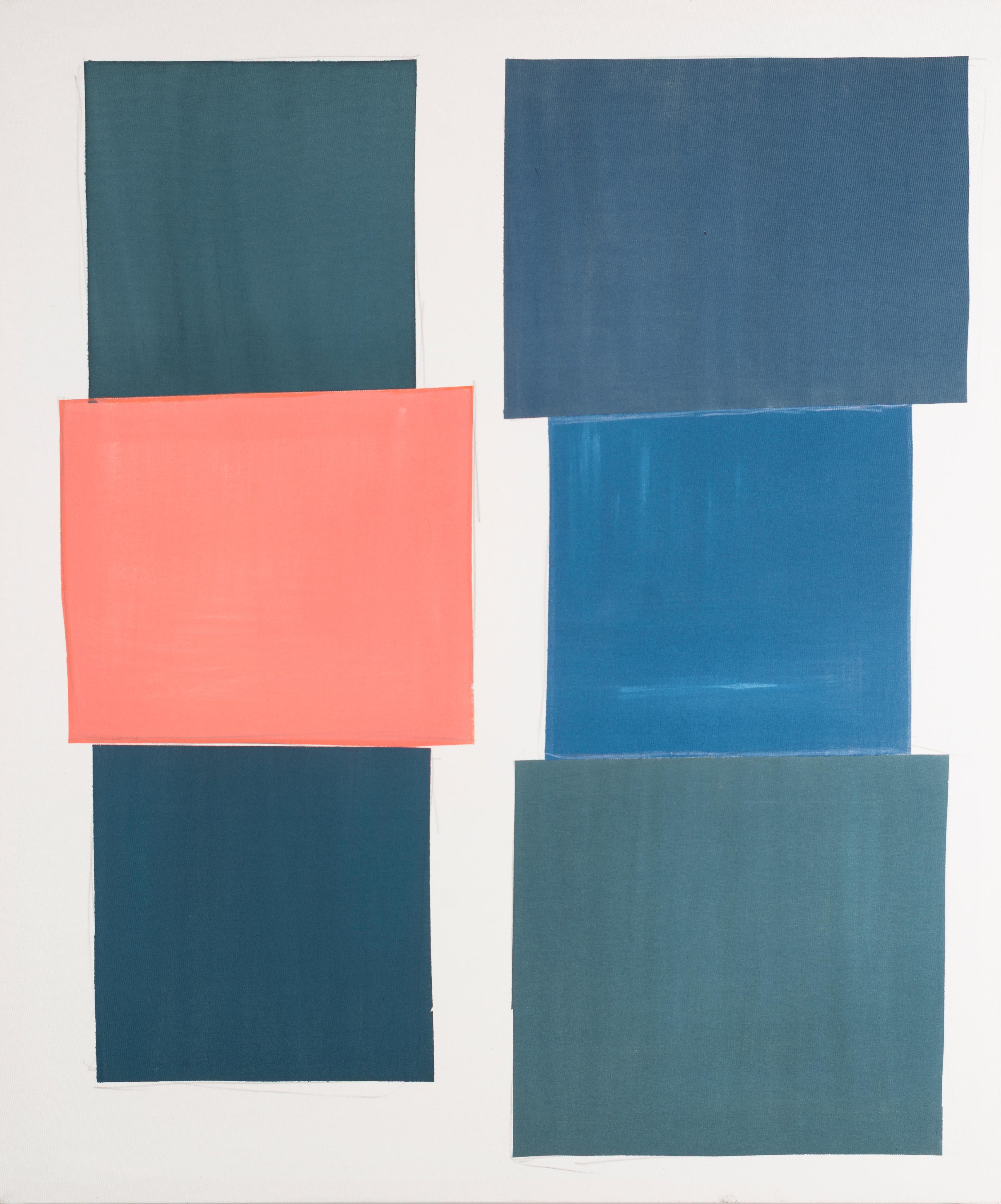 Pigment Blue by Martin Pelenur, Geometric Abstraction Blocks Minimalist, 2023