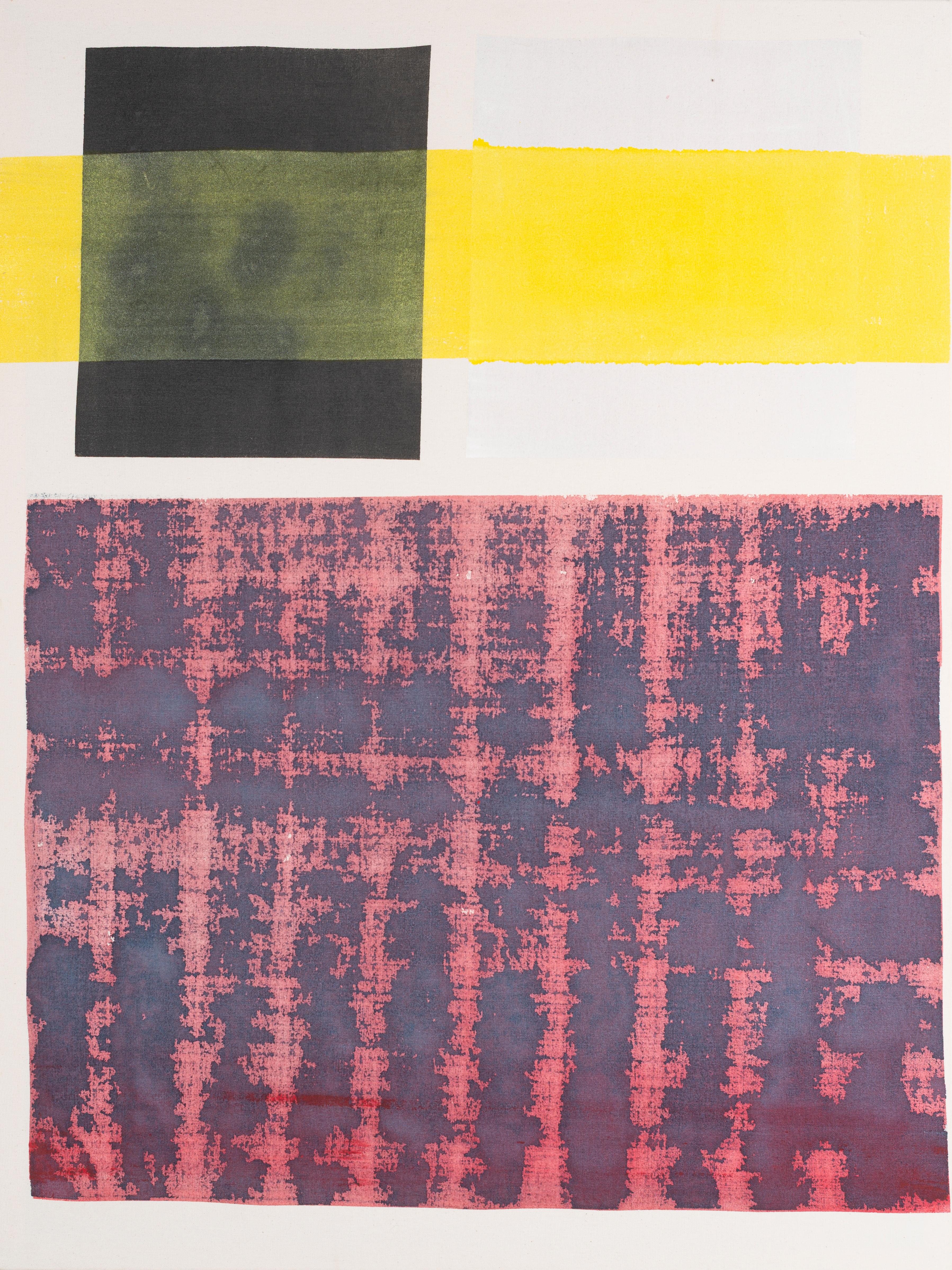 Martin Pelenur  Interior Painting – Martín Pelenur, Abstrakte minimalistische Komposition: Farbfelder und Textur, 2018