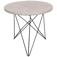 Martin Perfit for Rene Brancusi Terrazzo Top Occasional Table with Strut Base