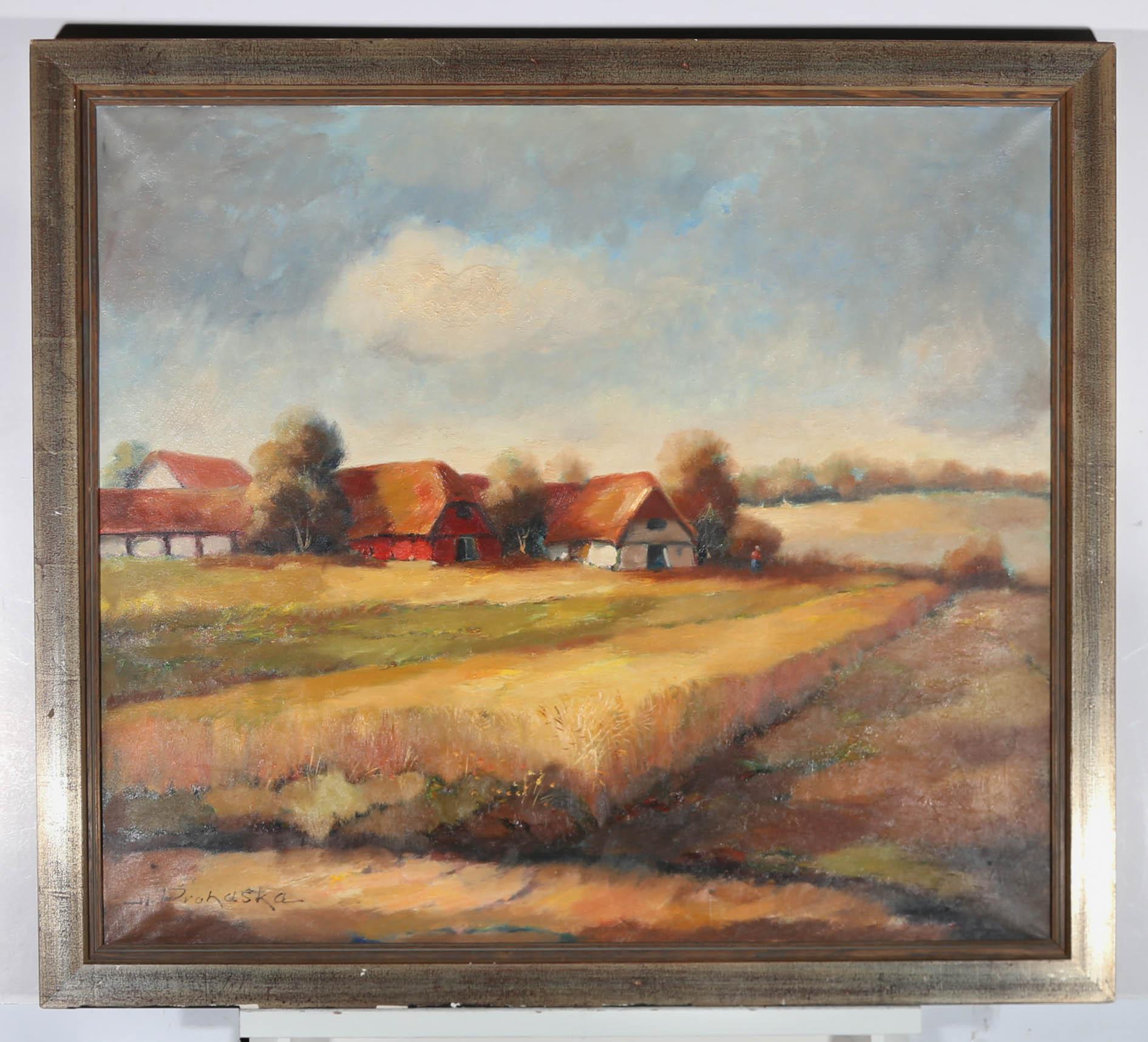 Martin Prohaska (nato nel 1949) - Olio del XX secolo, Mattina nel campo di grano 2