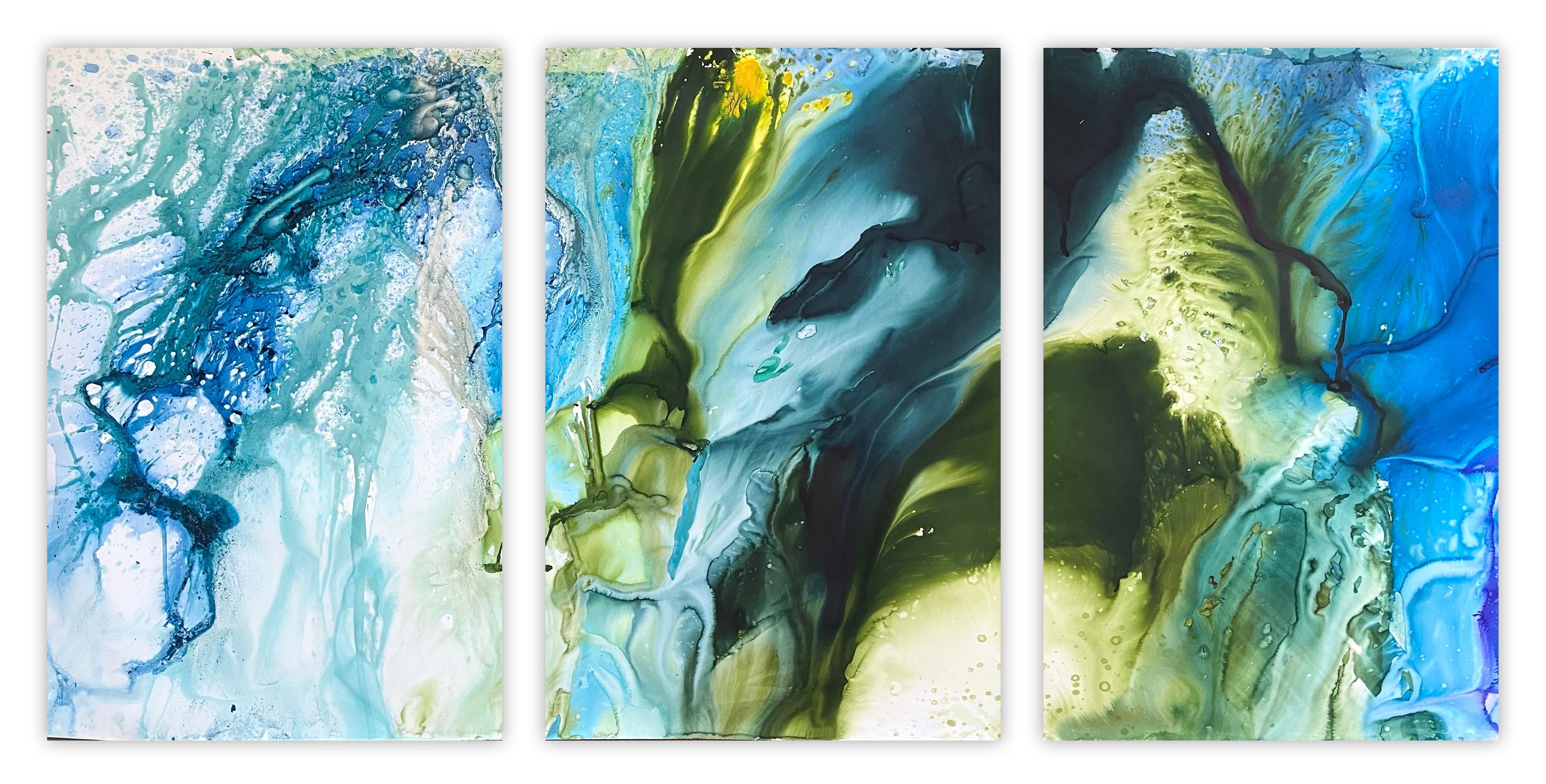 Bois de Boulogne 2 (Triptychon) (Abstrakte Malerei)