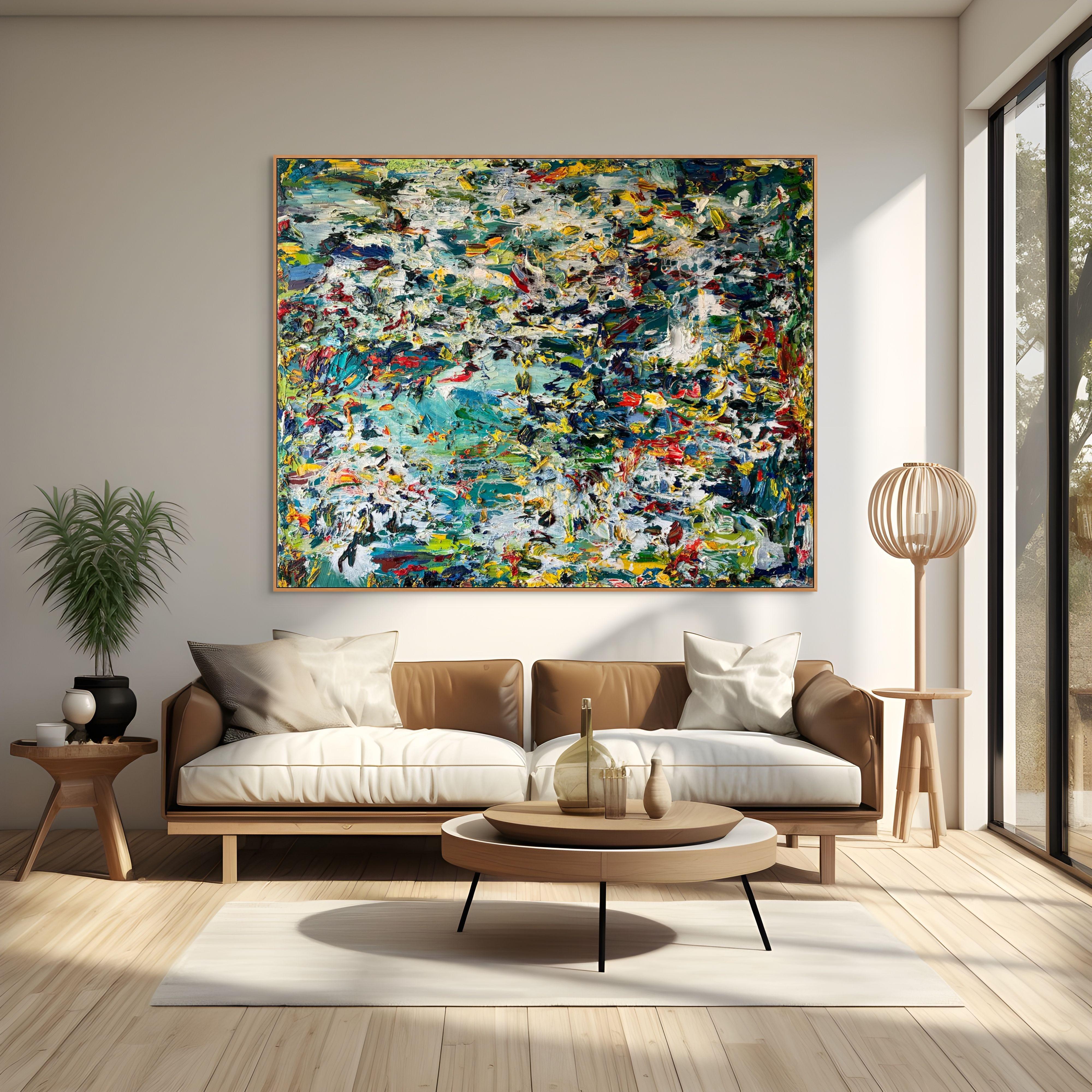 Paysage (Abstrakte Malerei) (Grau), Abstract Painting, von Martin Reyna 