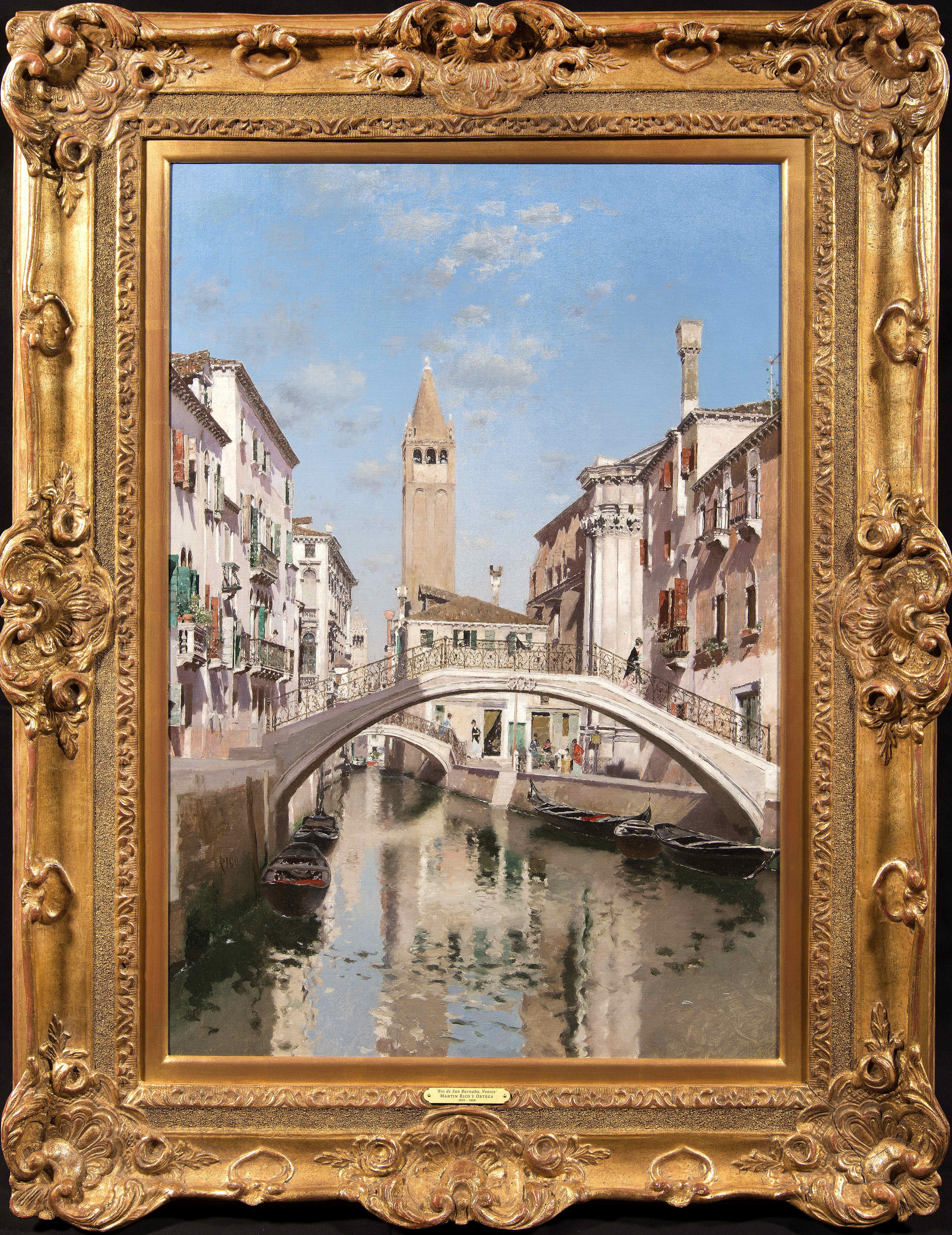 Landscape Painting di Martin Rico y Ortega - Rio San Barnaba, Venezia