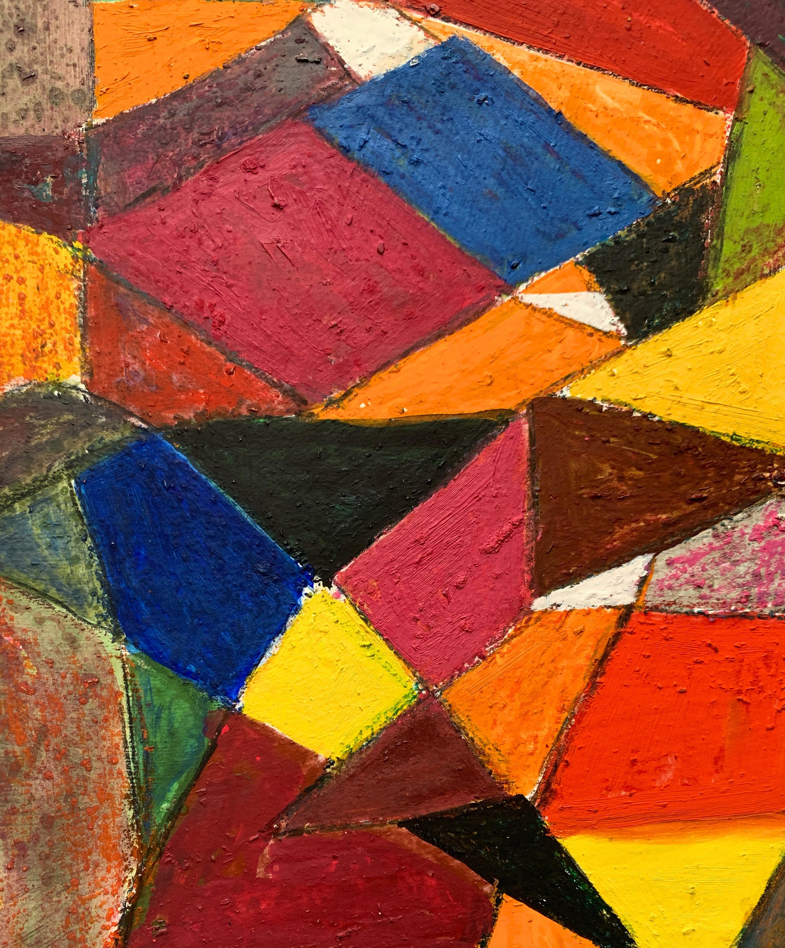 Abstraktes Gemälde „Bright Shapes“ aus der Mitte des Jahrhunderts im Angebot 1