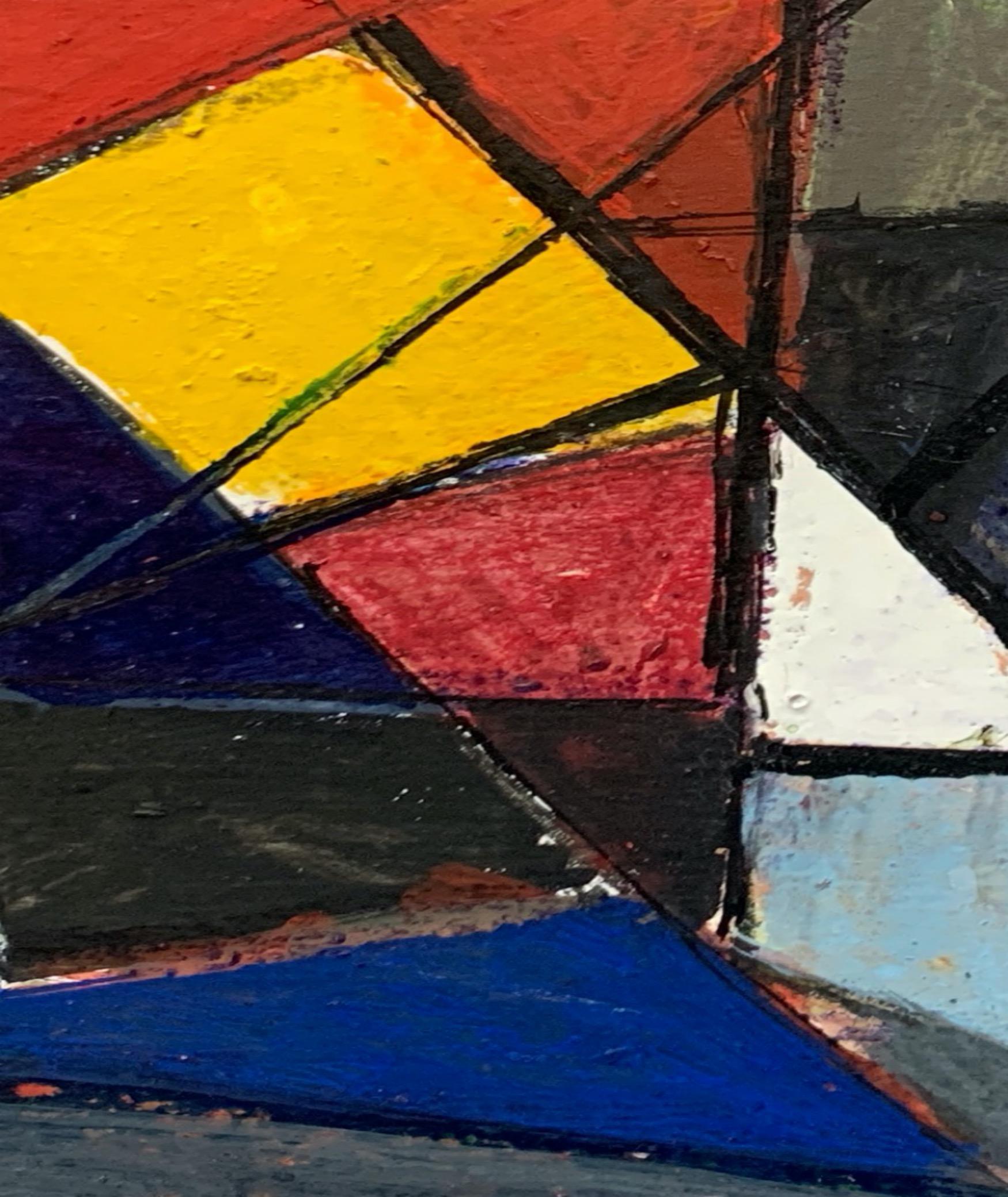 Abstraktes Gemälde „Crossed Lines“ aus der Mitte des Jahrhunderts im Angebot 1