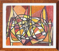 Signed Vintage American Abstract Expressionist Signed Framed Original Painting
