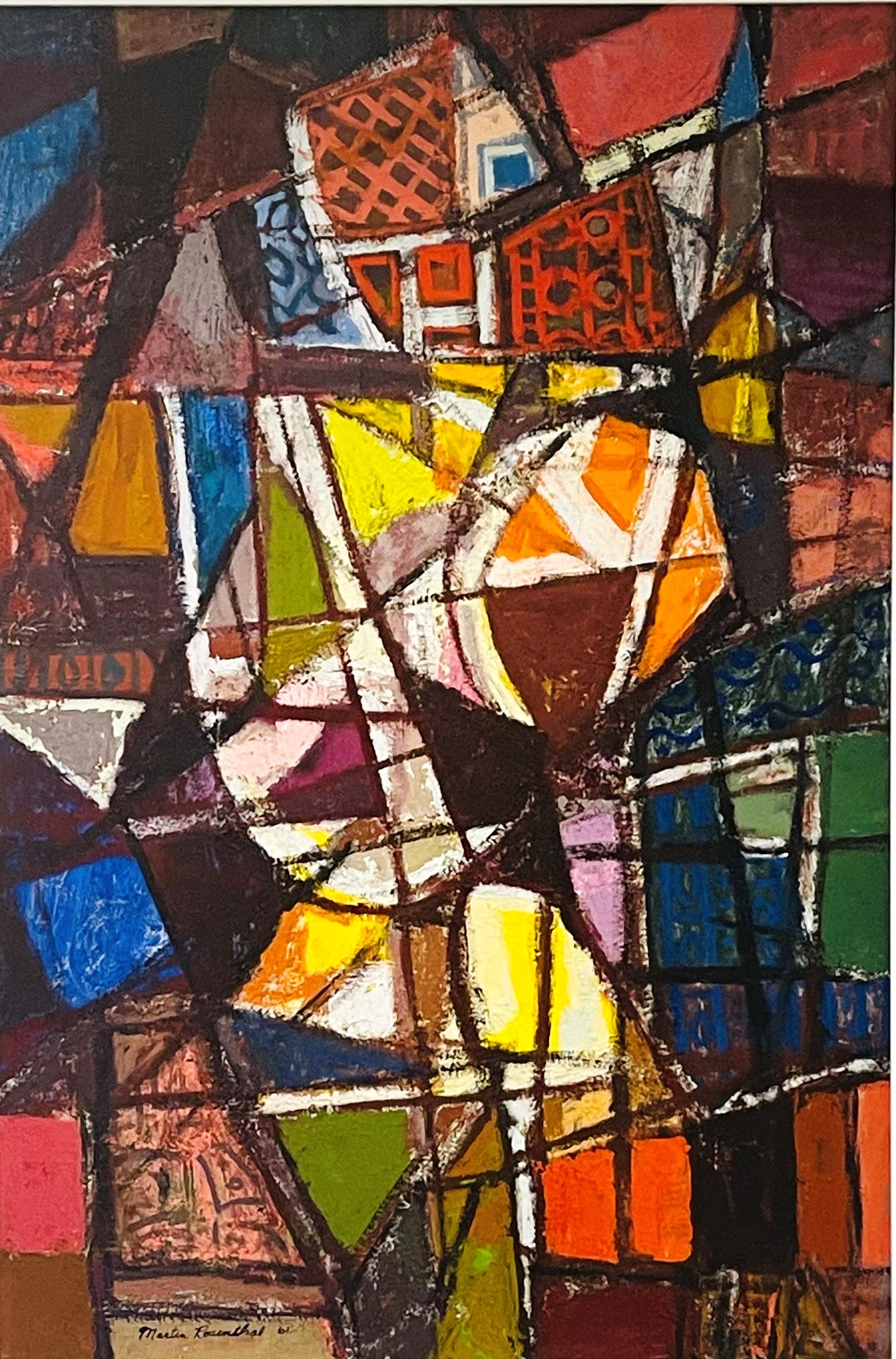 Martin Rosenthal Abstract Painting - Untitled, Cubist Abstraction
