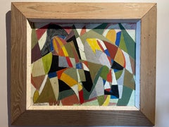 Peinture à l'huile abstraite vintage de l'artiste new-yorkais Martin Rosenthal (1899-1974)