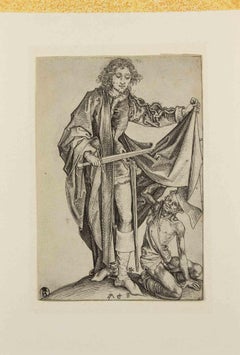 Saint Martin Dividing his Cloak with... - Etching by Martin Schongauer - 1570