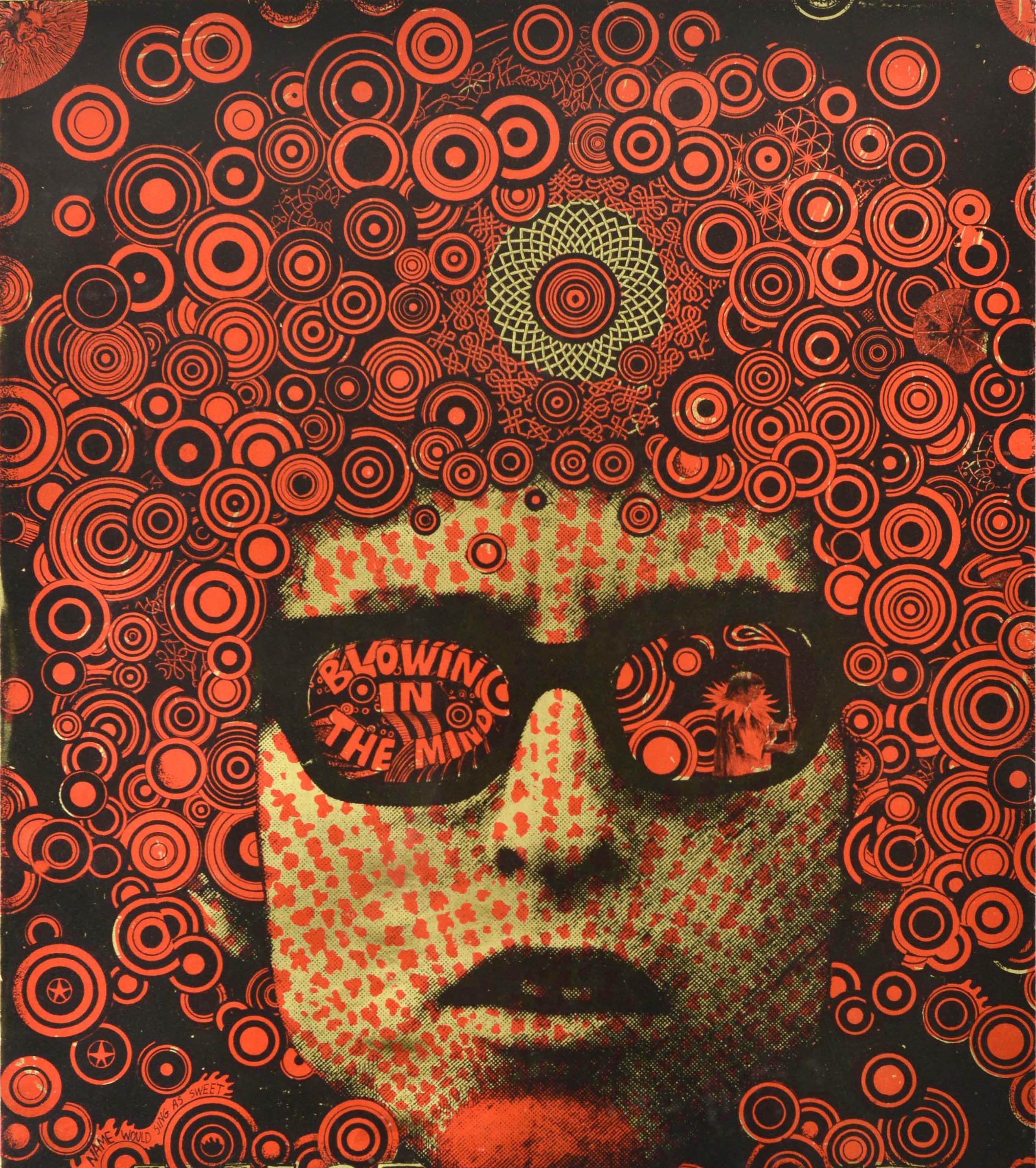Original Vintage Music Poster Bob Dylan Blowin In The Mind Martin Sharp Design 2